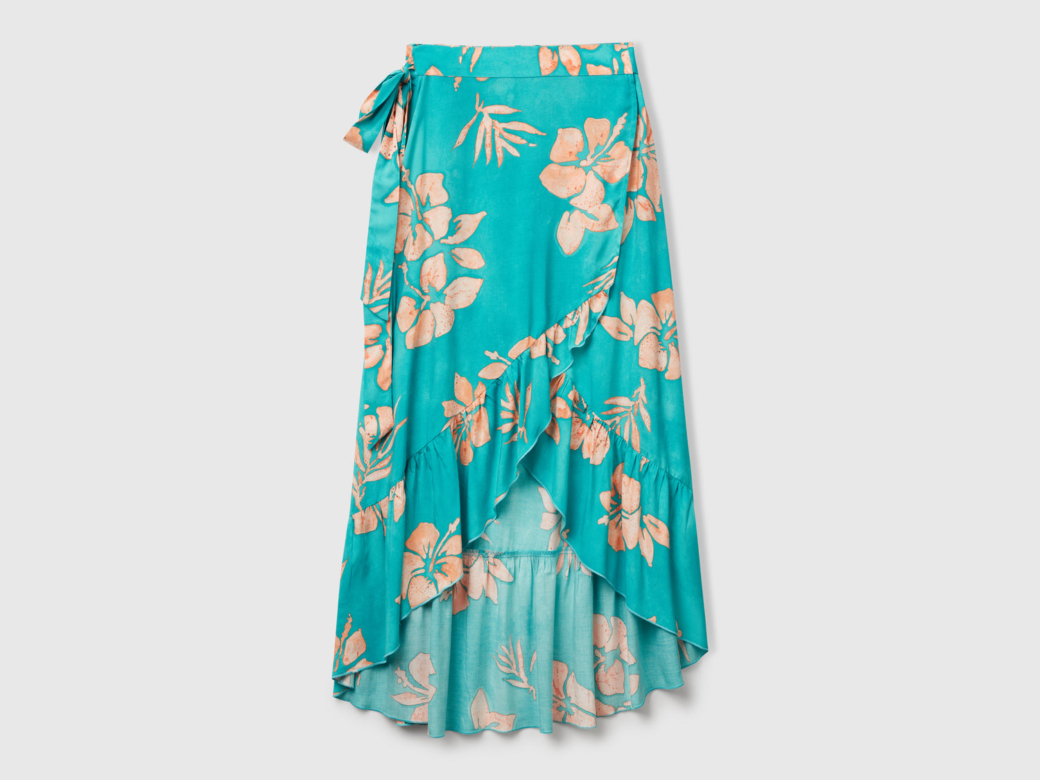 Pareo con stampa floreale da donna verde acqua | Benetton Outlet