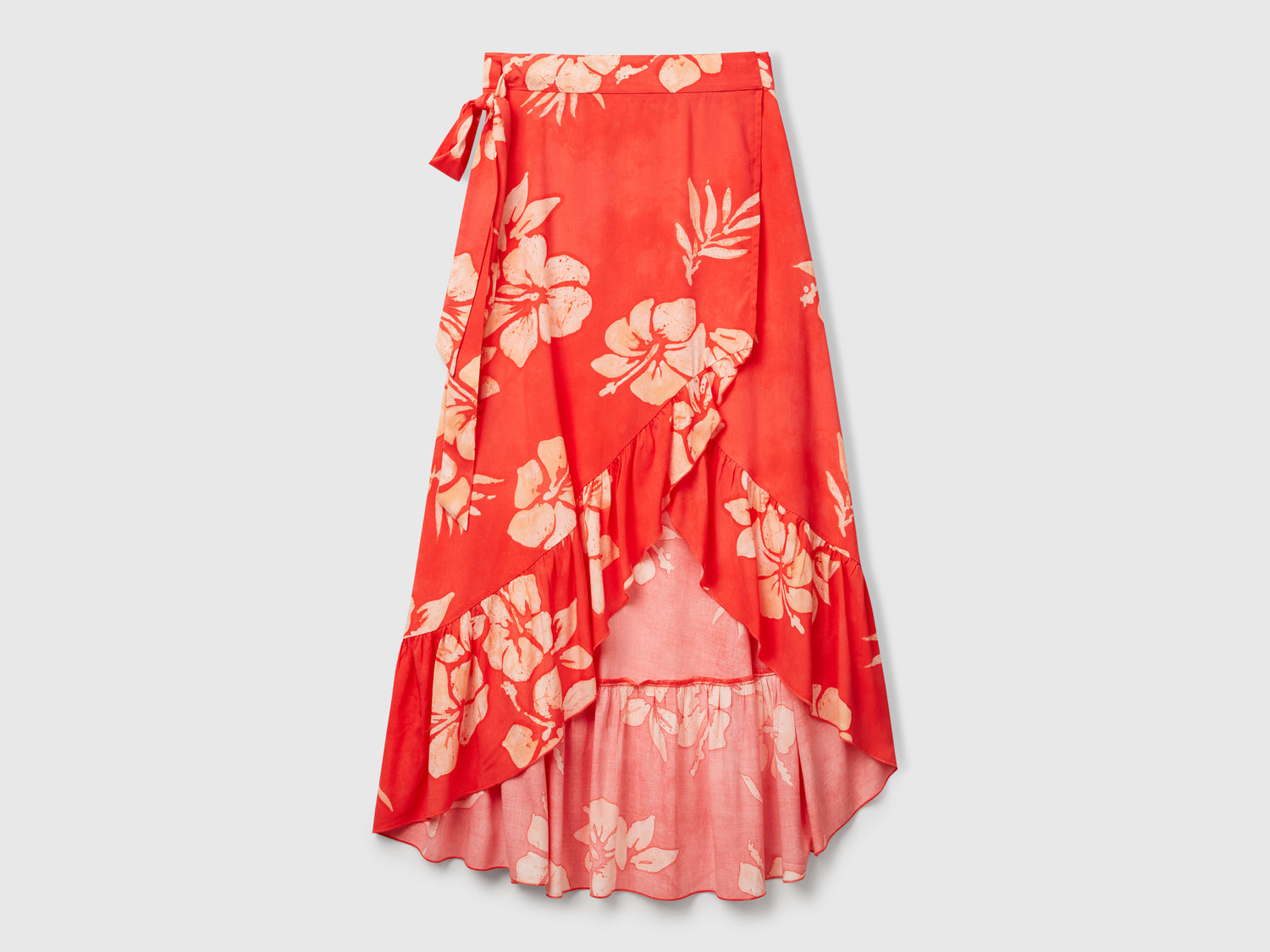Pareo con stampa floreale da donna arancione | Benetton Outlet