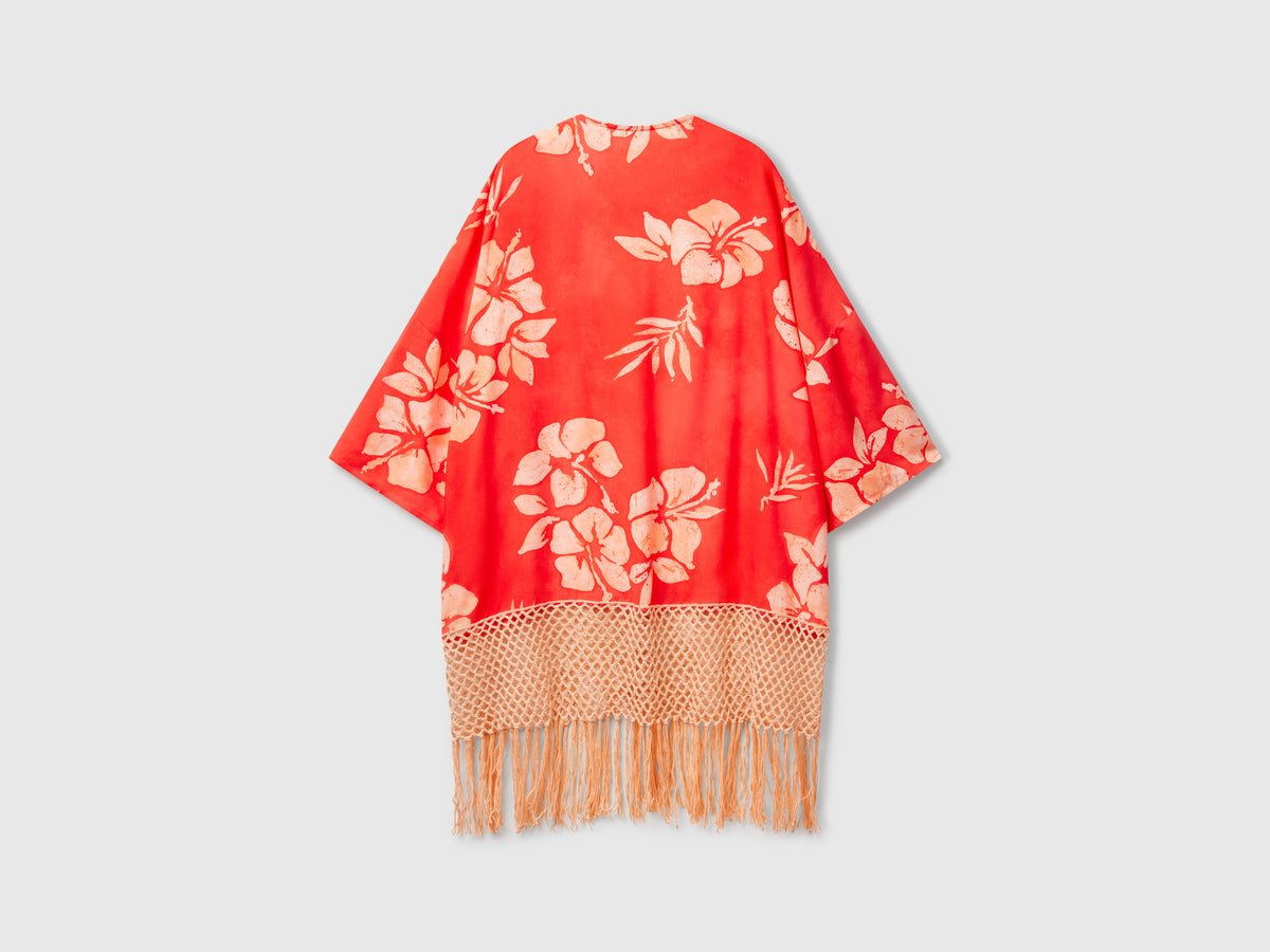Maglia kimono con stampa floreale