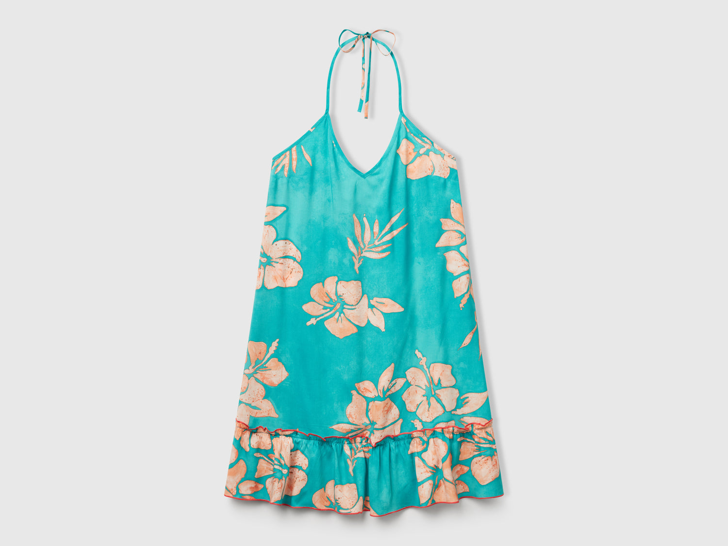 Flower Print Dress da donna verde acqua | Benetton Outlet