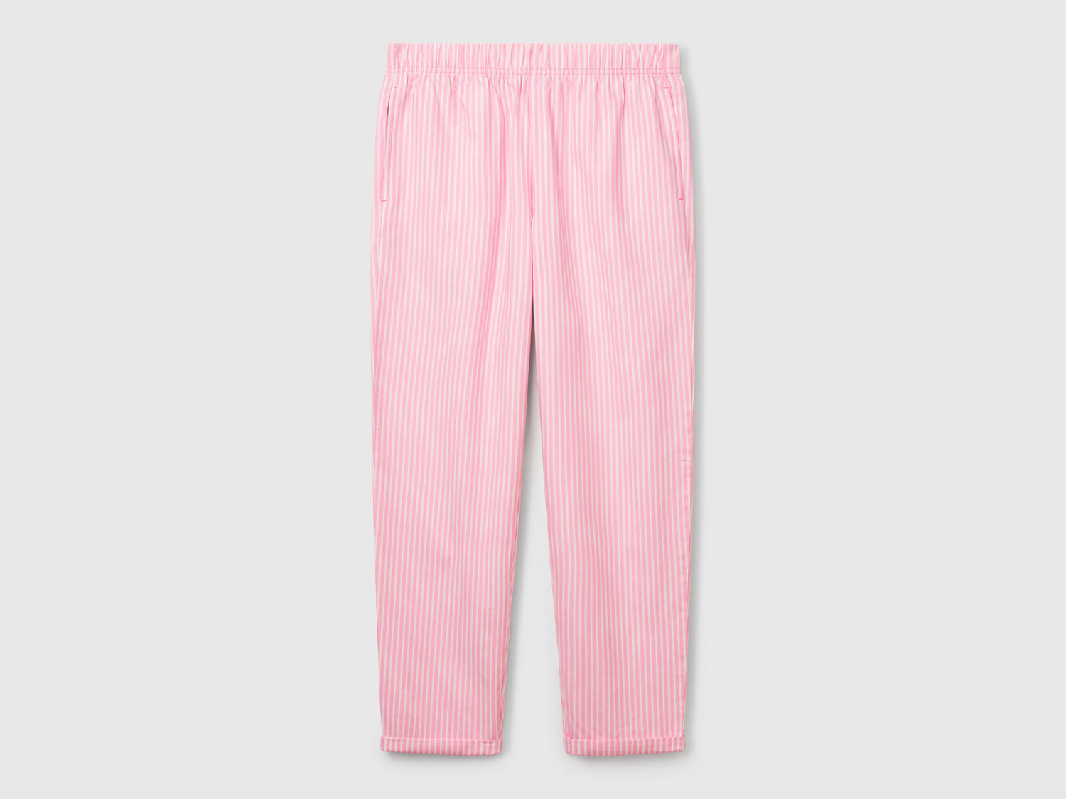 Pantaloni a righe verticali da donna rosa | Benetton Outlet