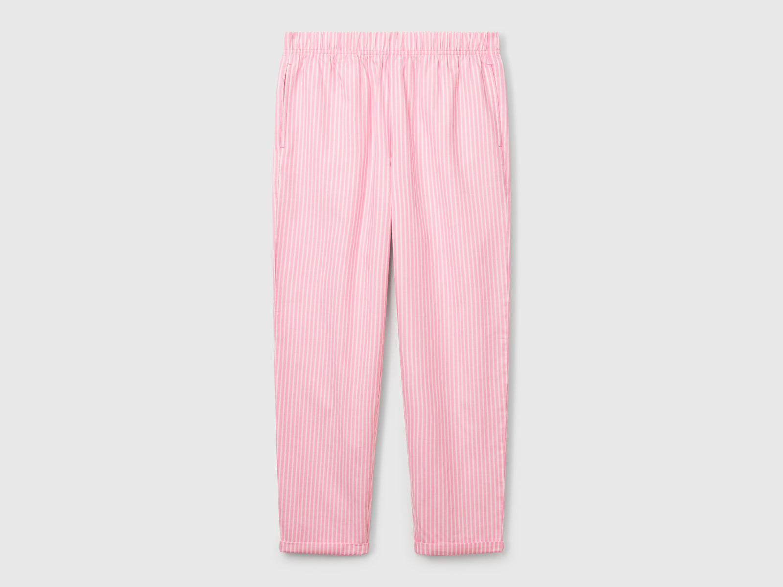 Pantaloni a righe verticali da donna rosa | Benetton Outlet