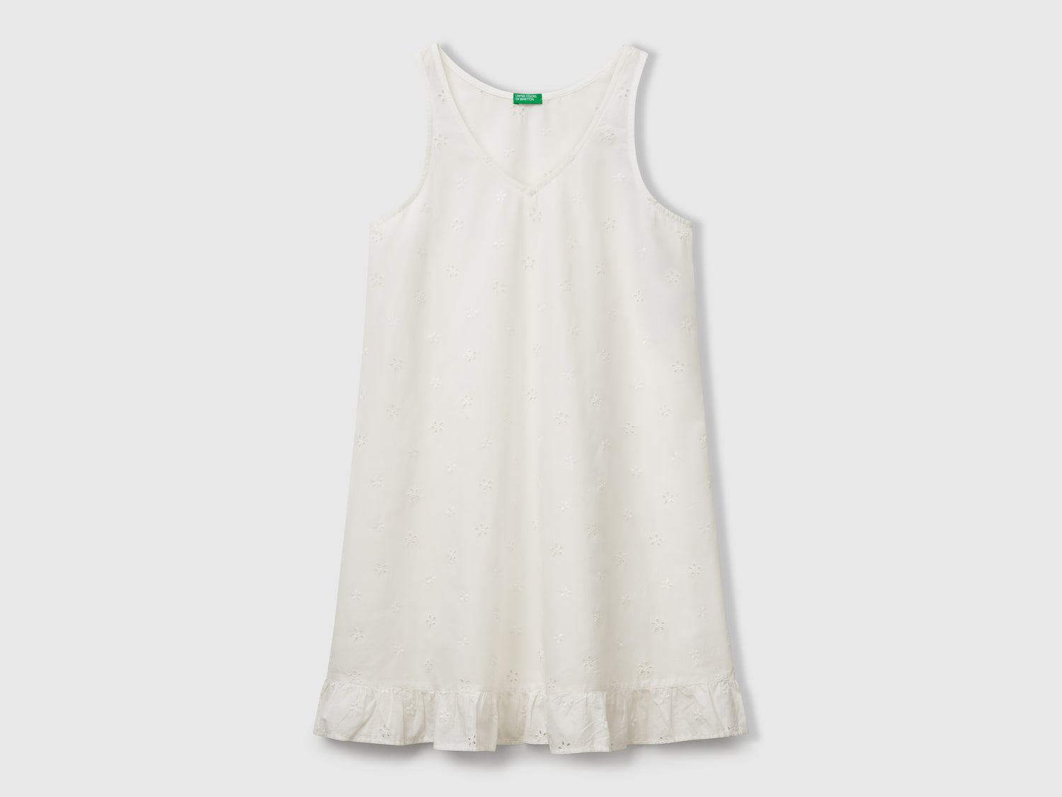 Camicia da notte con stampa fiori da donna bianco panna | Benetton Outlet