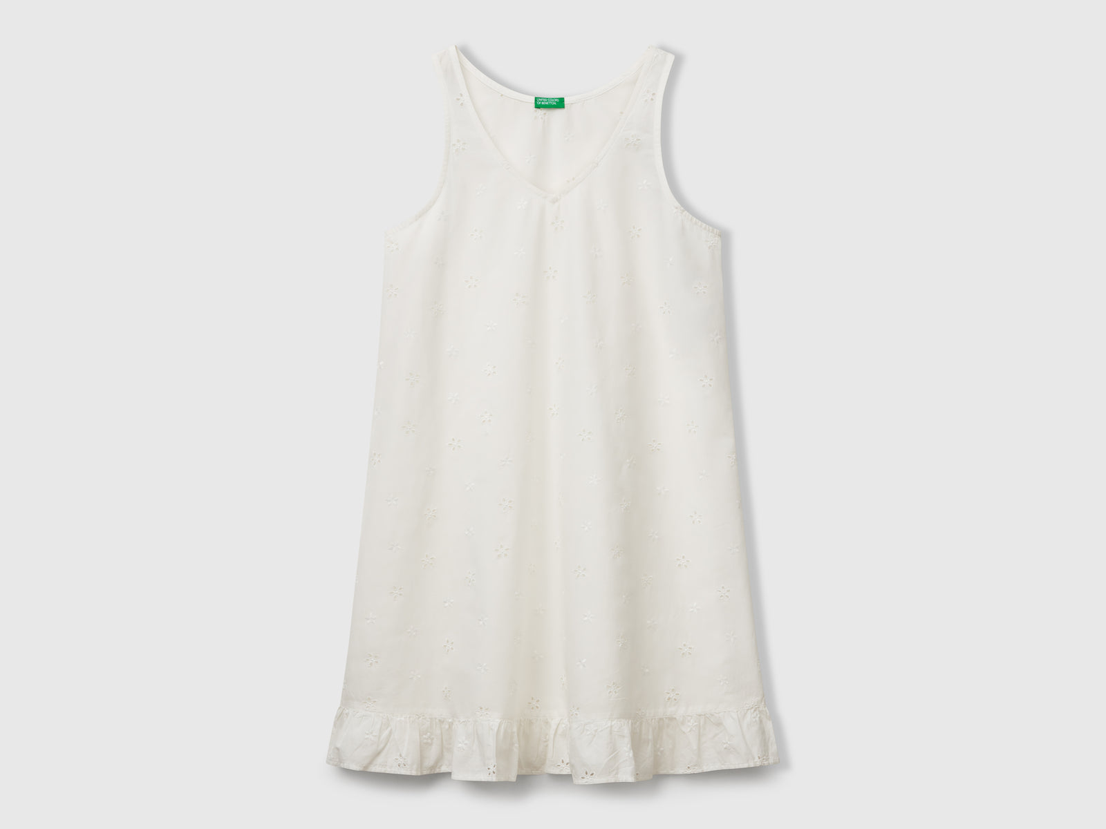 Camicia da notte con stampa fiori da donna bianco panna | Benetton Outlet