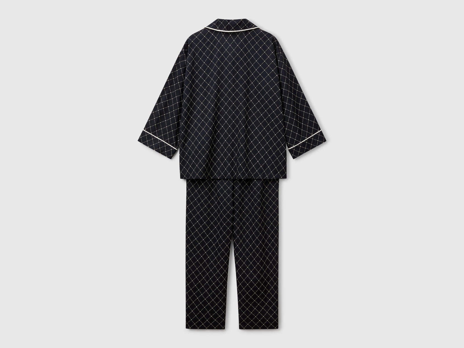 Pigiama fluido con stampa da donna nero 2 | Benetton Outlet