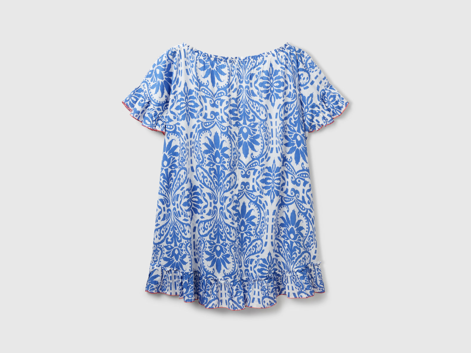 Kaftano con stampa fantasia da donna blu 2 | Benetton Outlet