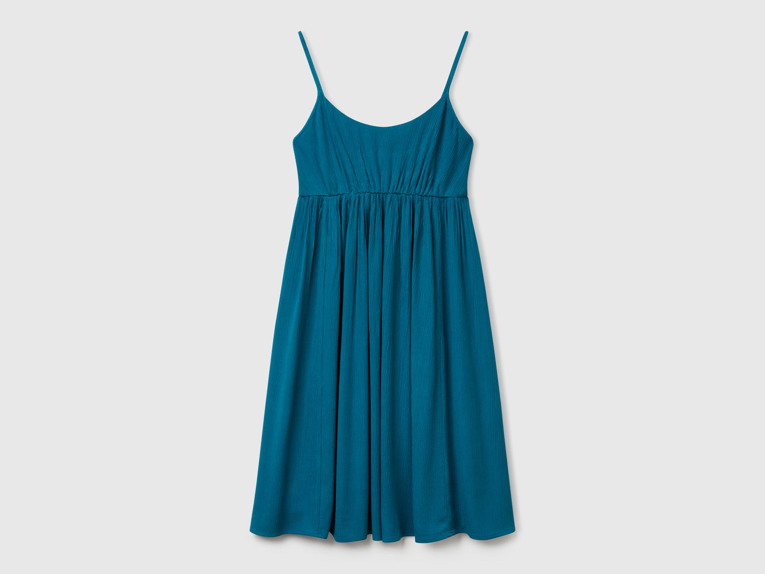 Dress in pure viscose da donna verde ottanio | Benetton Outlet