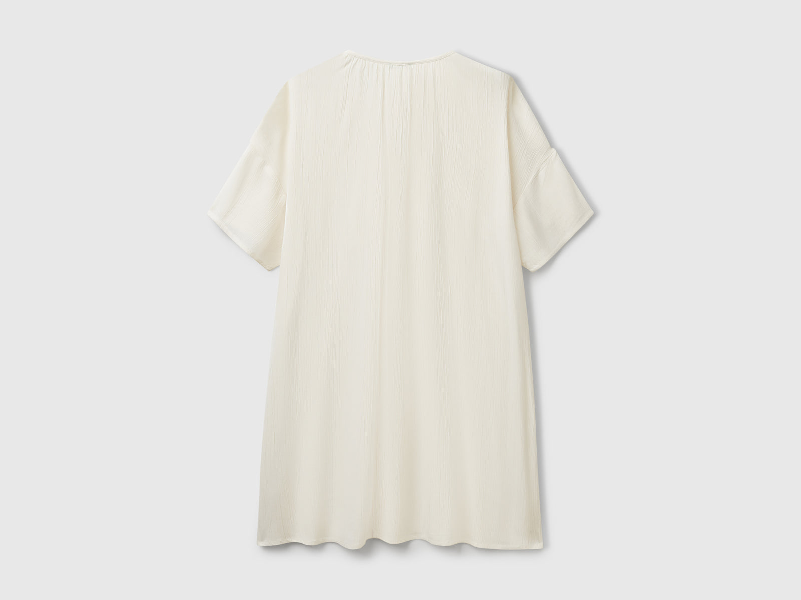 Vestito ampio corto da donna bianco panna 2 | Benetton Outlet