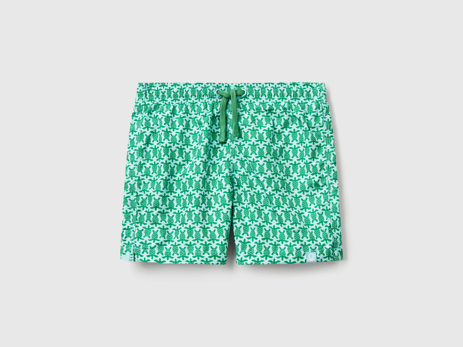 Boxer mare fantasia in nylon da bambino verde | Benetton Outlet