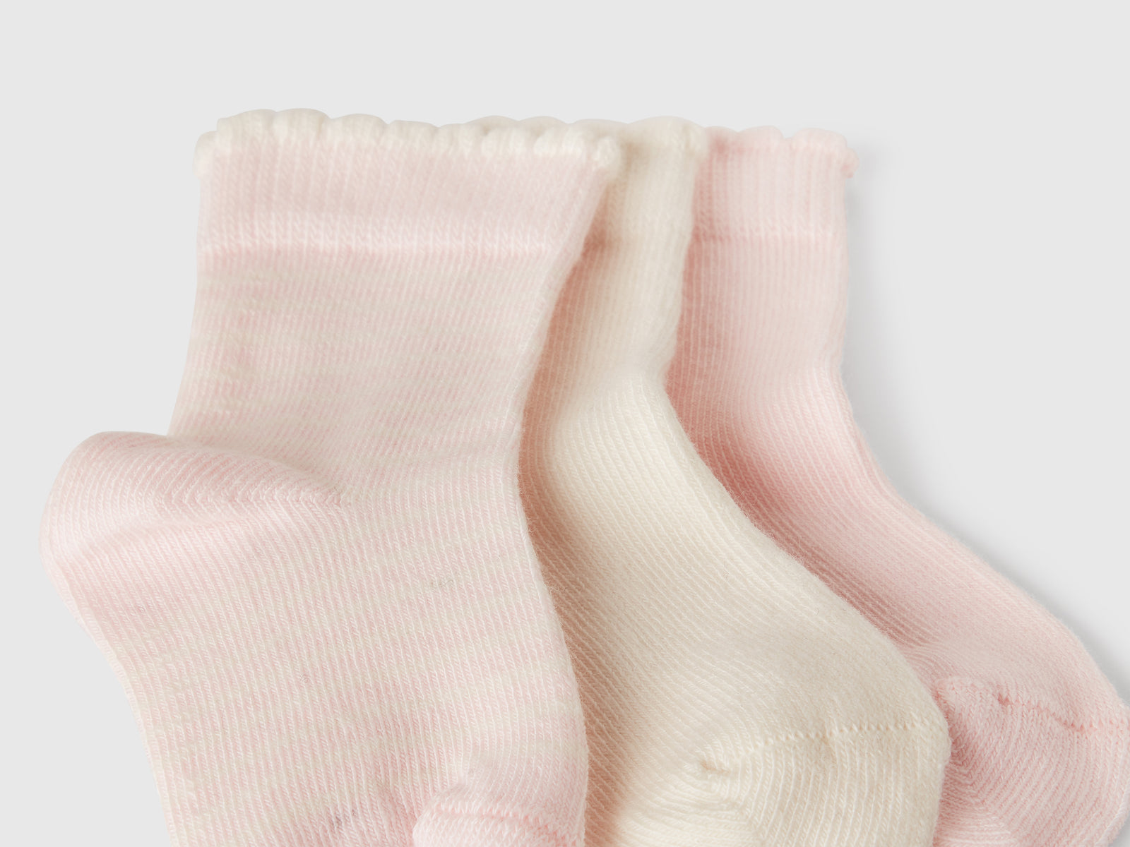 Tre paia di calzini e panna da neonato rosa 2 | Benetton Outlet