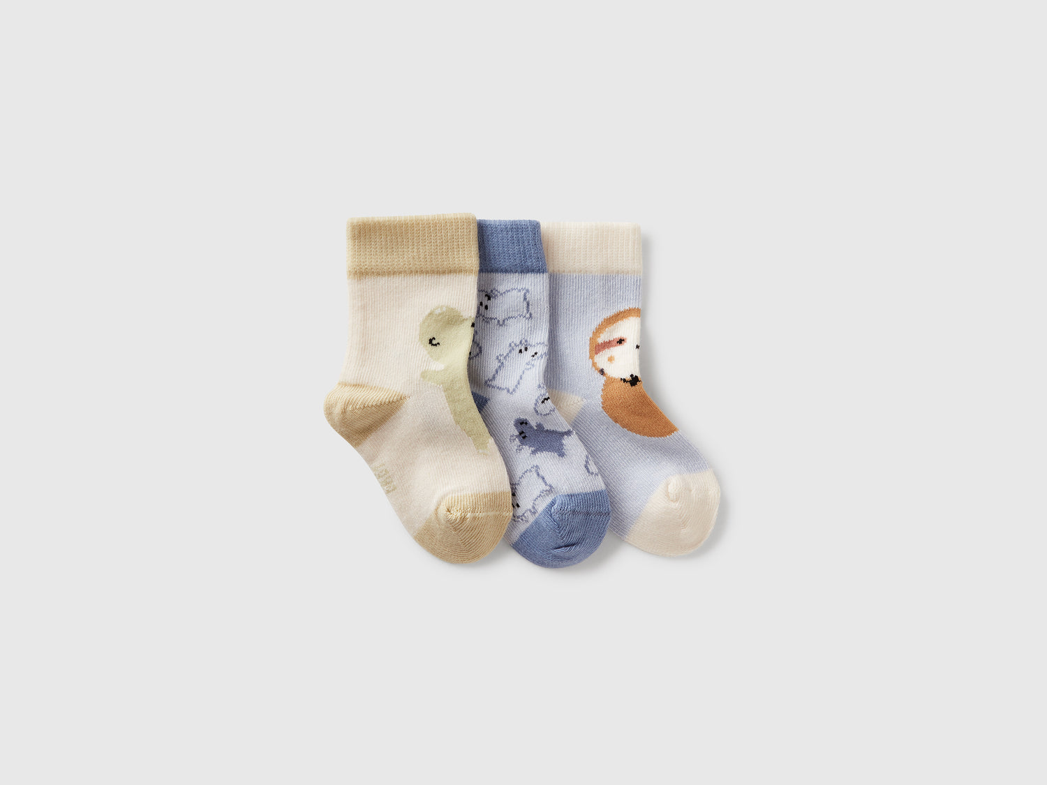 Tre paia di calzini con animaletti da neonato multi-color | Benetton Outlet