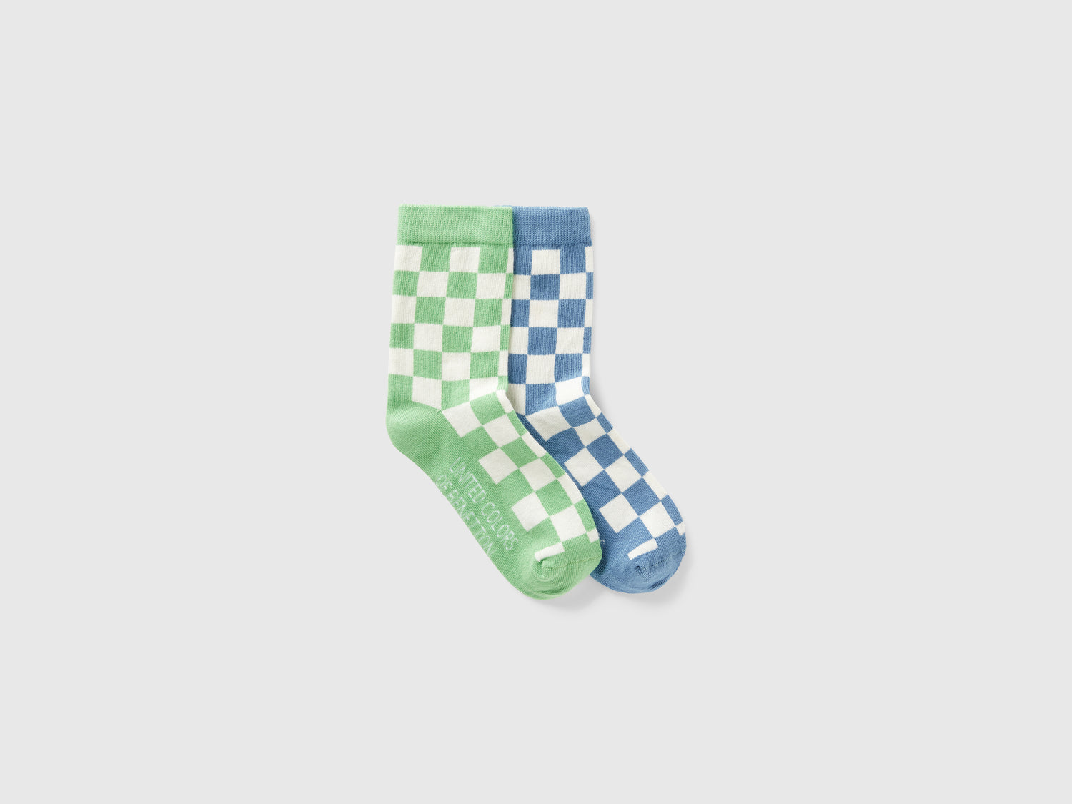 Due paia di calzini a scacchi da bambino multi-color | Benetton Outlet