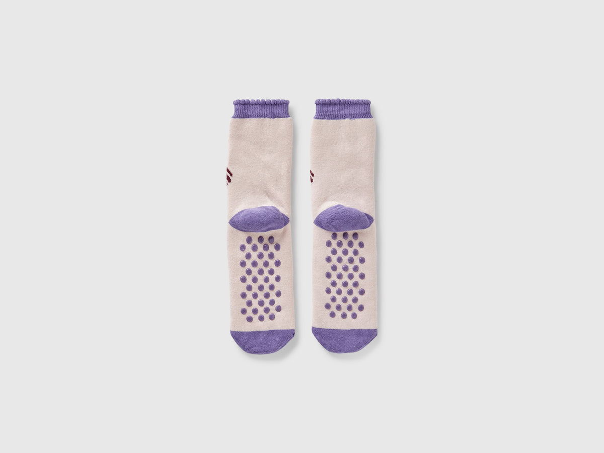Calzini antiscivolo rosa con intarsio bambolina