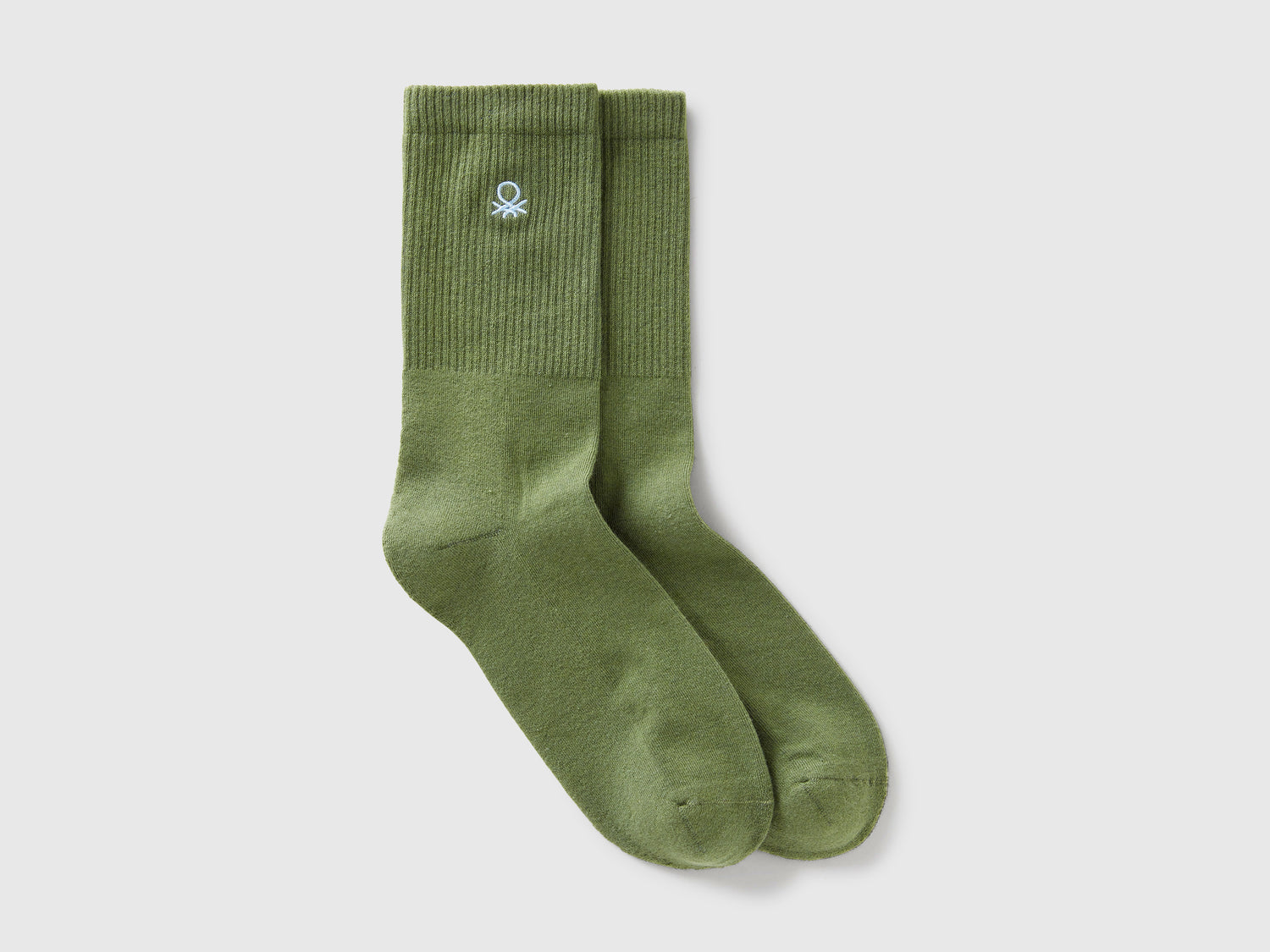 Calzini sportivi in misto cotone stretch da uomo verde militare | Benetton Outlet