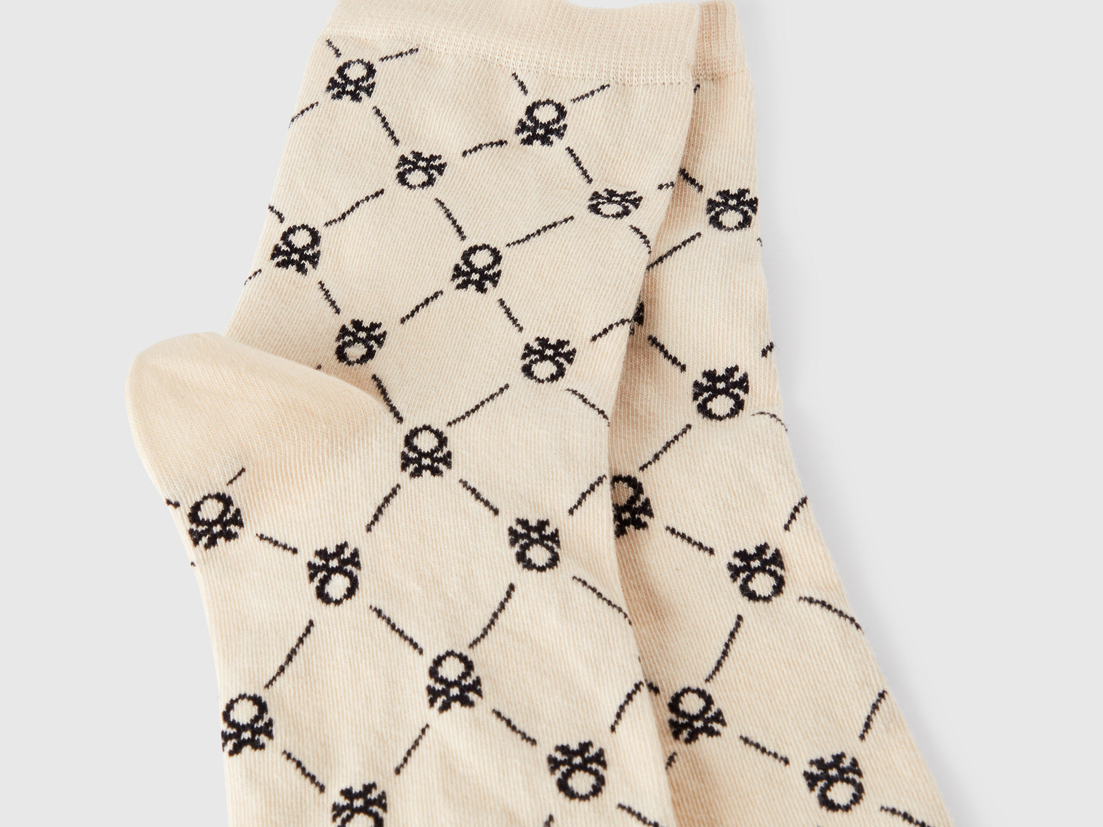 Calzini panna con loghi da uomo bianco panna 2 | Benetton Outlet