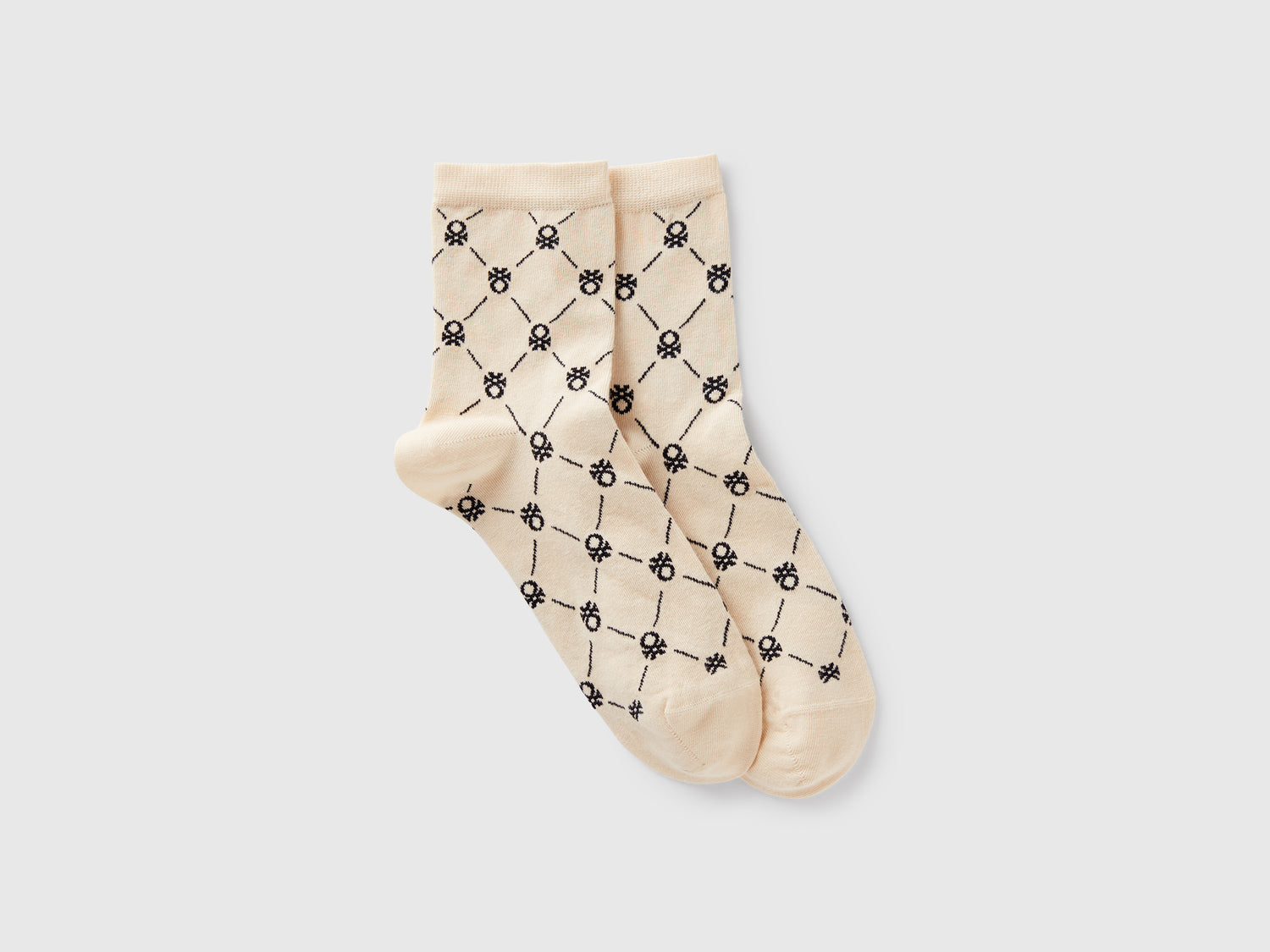 Calzini panna con loghi da uomo bianco panna | Benetton Outlet