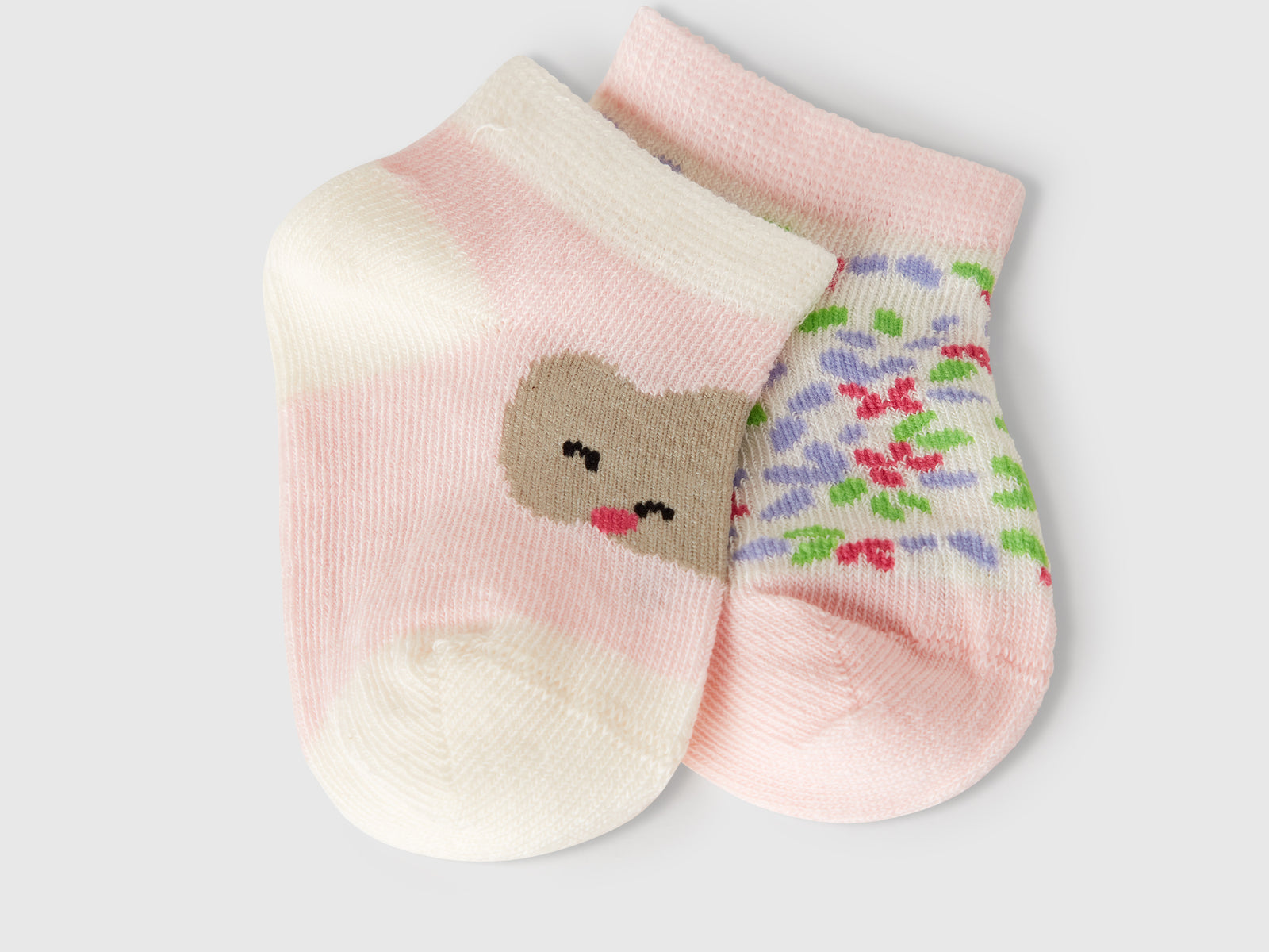 Set calzini fantasia da neonato rosa 2 | Benetton Outlet