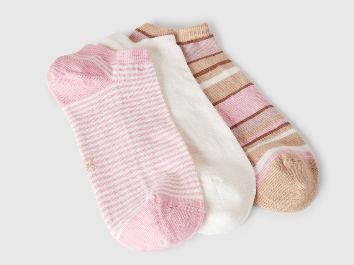 Tre paia di calzini in misto cotone stretch