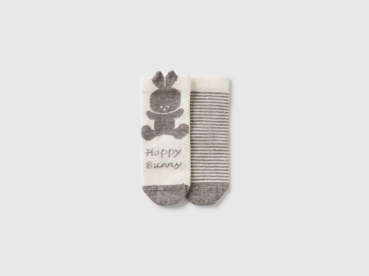 Set calzini con righe e coniglietto
