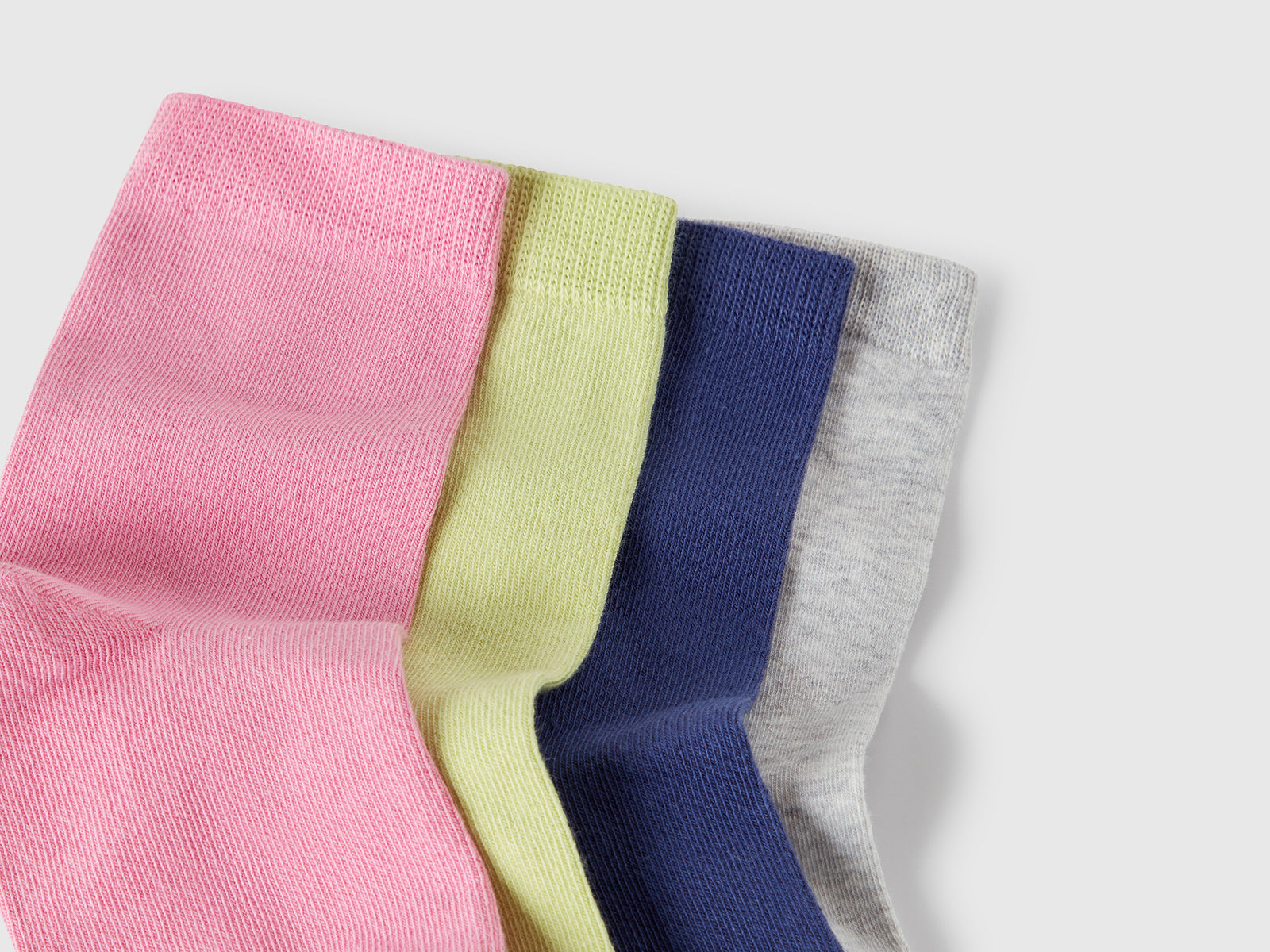 Quattro paia di calzini in cotone stretch da bambino multi-color 2 | Benetton Outlet