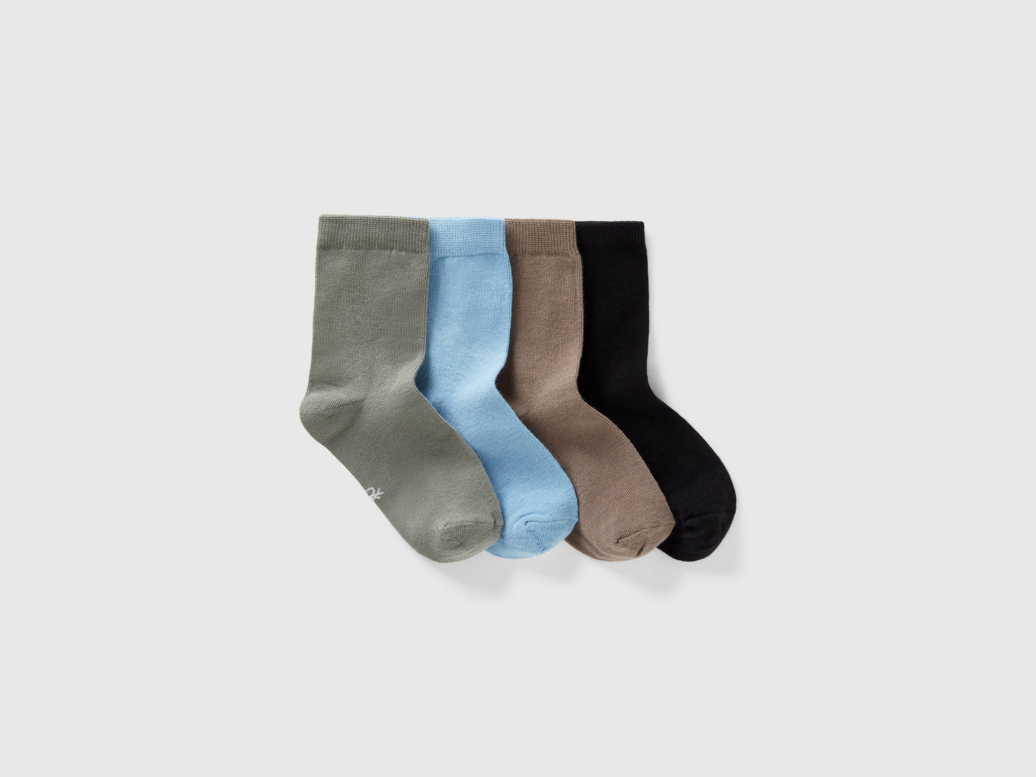 Quattro paia di calzini in cotone stretch da bambino multi-color | Benetton Outlet
