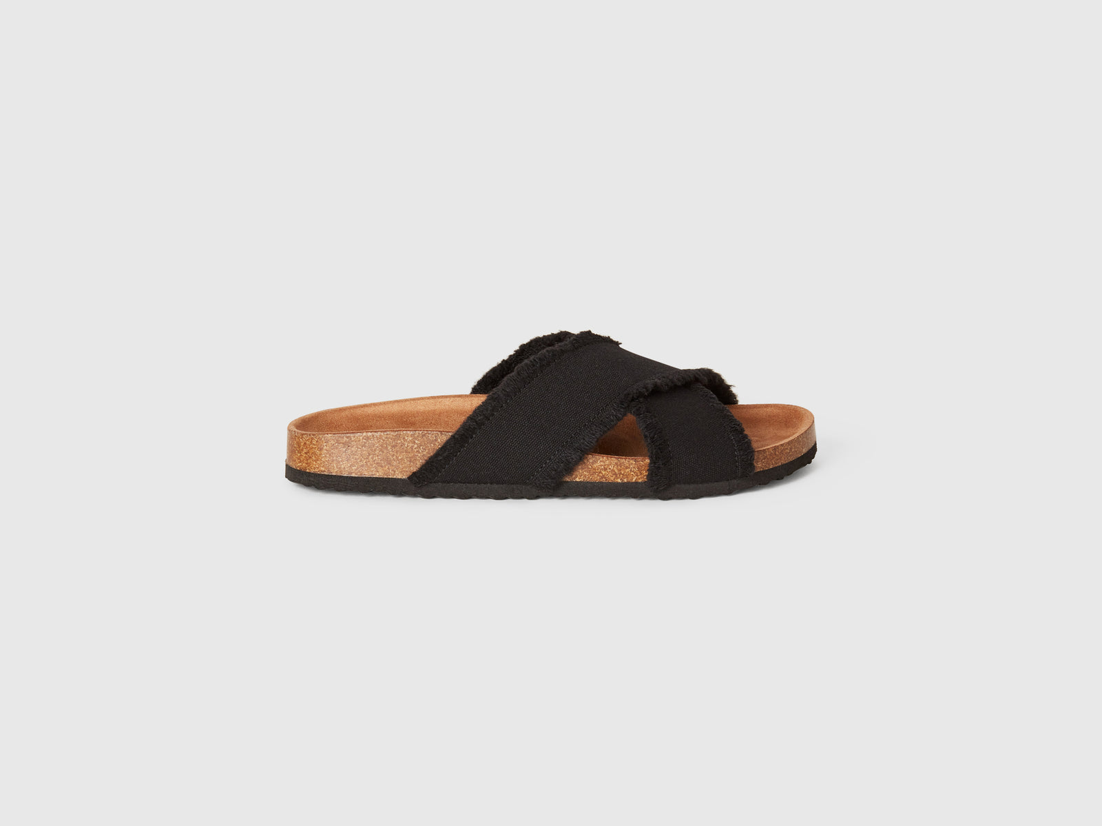 Ciabatte con doppia fascia da donna nero | Benetton Outlet