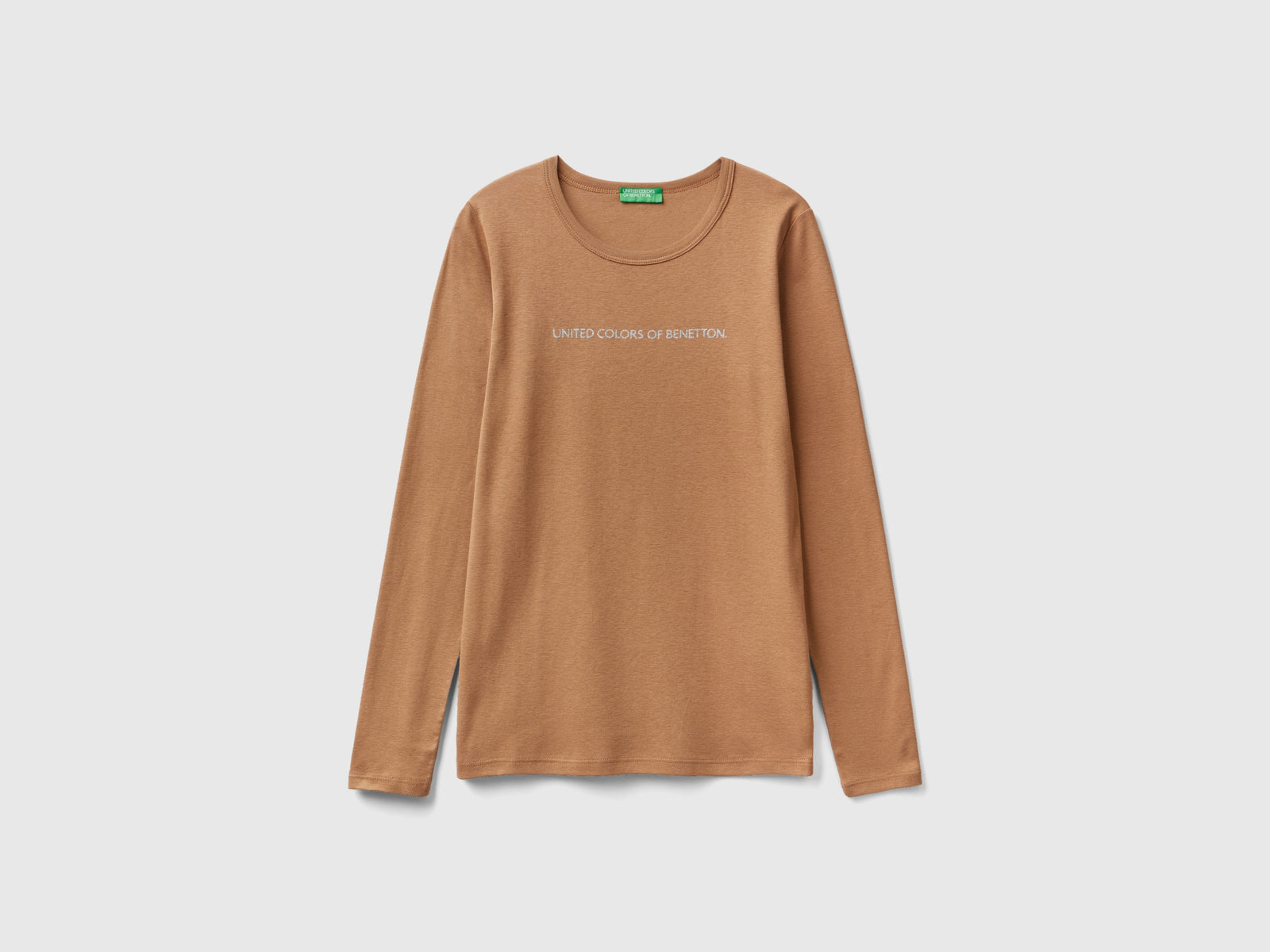 T-shirt a manica lunga da donna cammello | Benetton Outlet