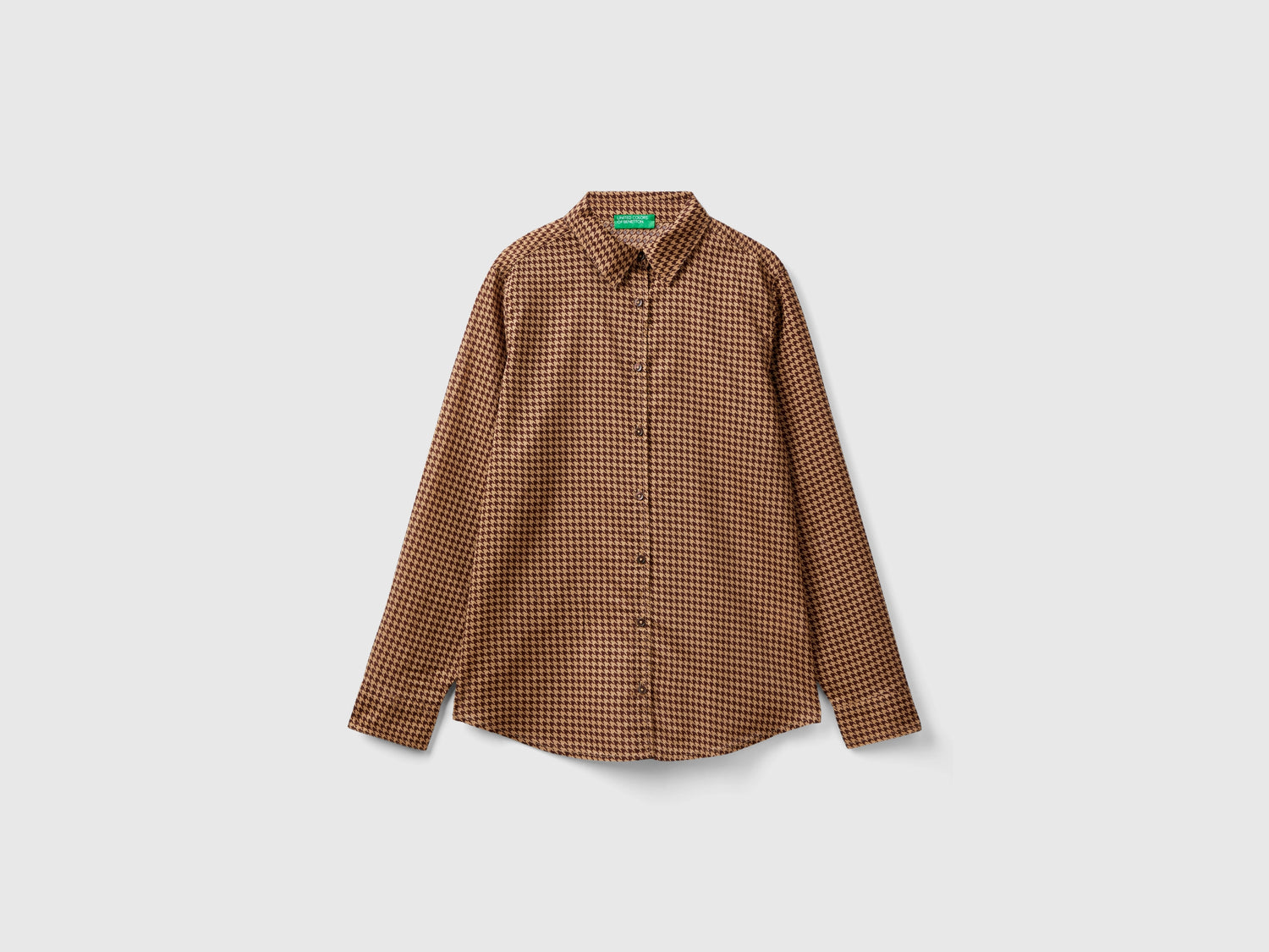 Camicia pied de poule da donna marrone | Benetton Outlet