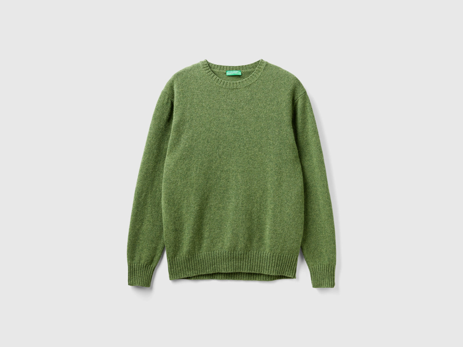 Maglia in lana Shetland da uomo verde oliva | Benetton Outlet