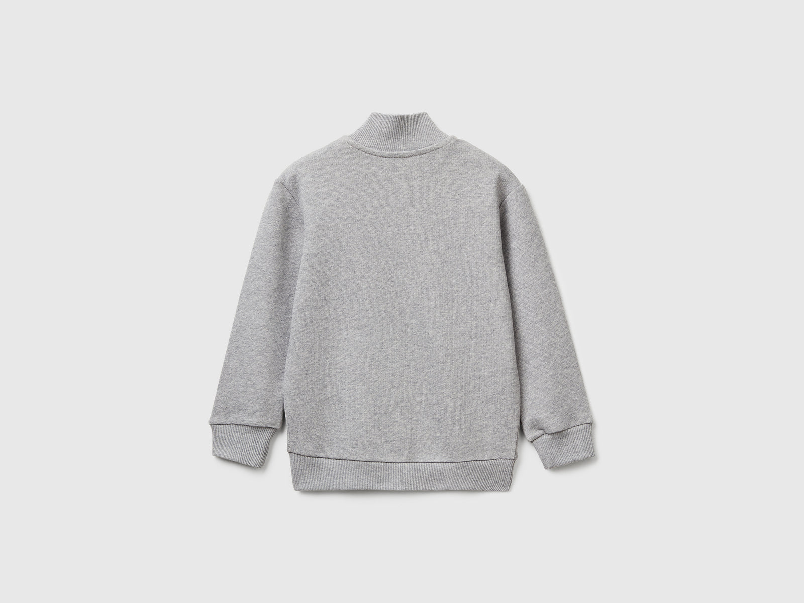 Felpa in cotone con logo da bimbo grigio chiaro 2 | Benetton Outlet