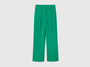 Pantaloni lunghi in twill di cotone elasticizzato