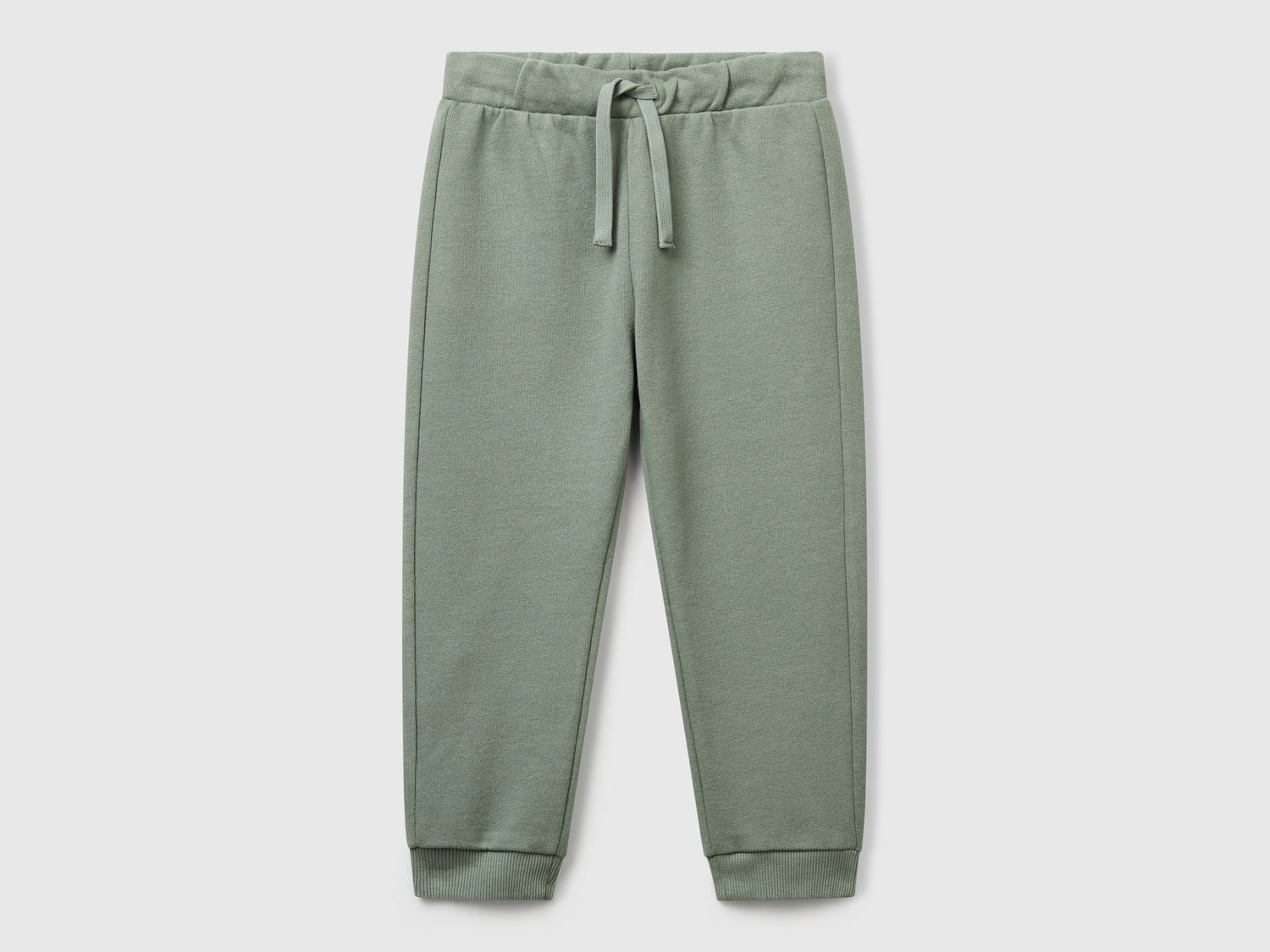 Pantaloni in cotone con logo da bimbo verde militare | Benetton Outlet