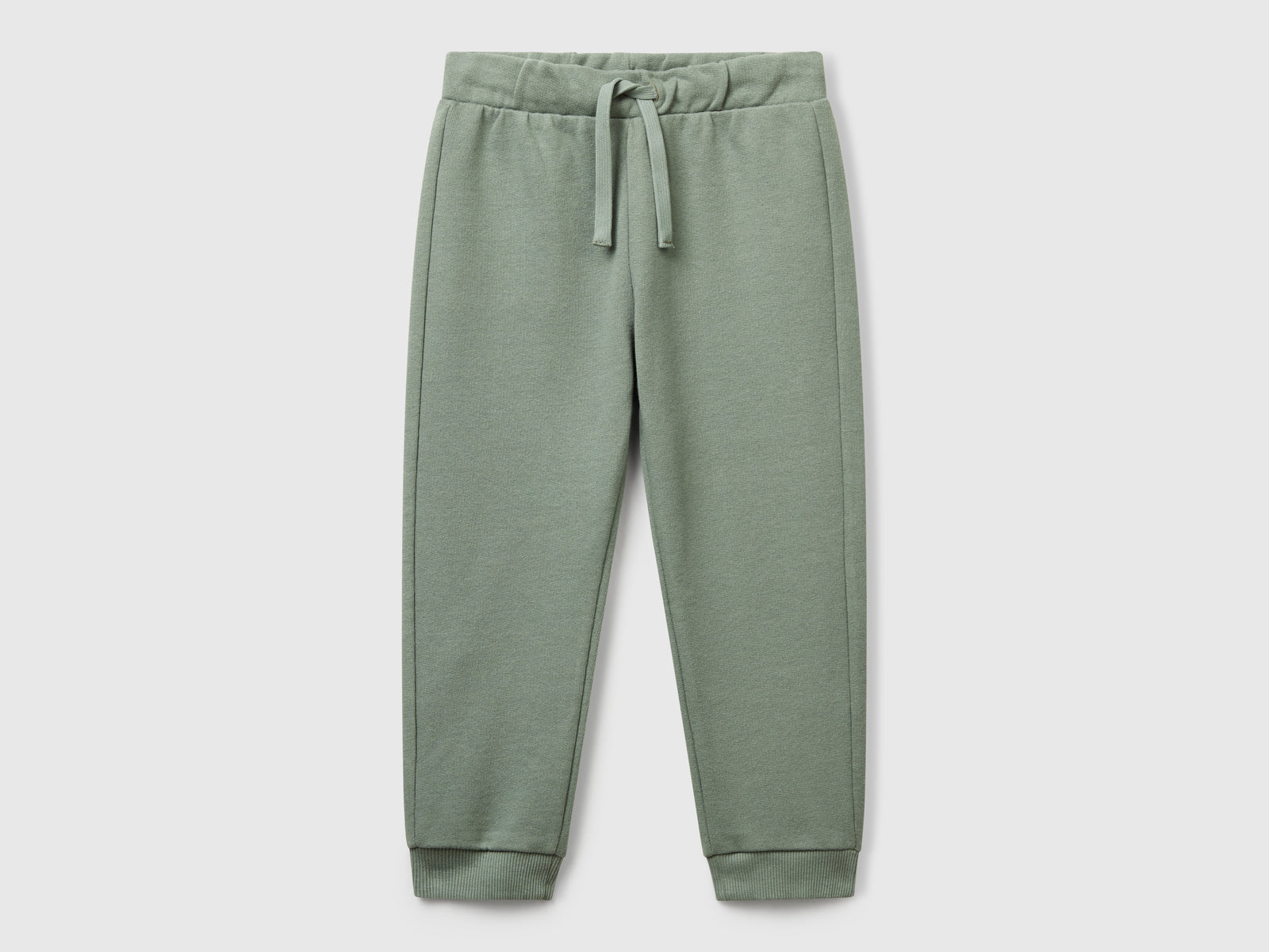 Pantaloni in cotone con logo da bimbo verde militare | Benetton Outlet