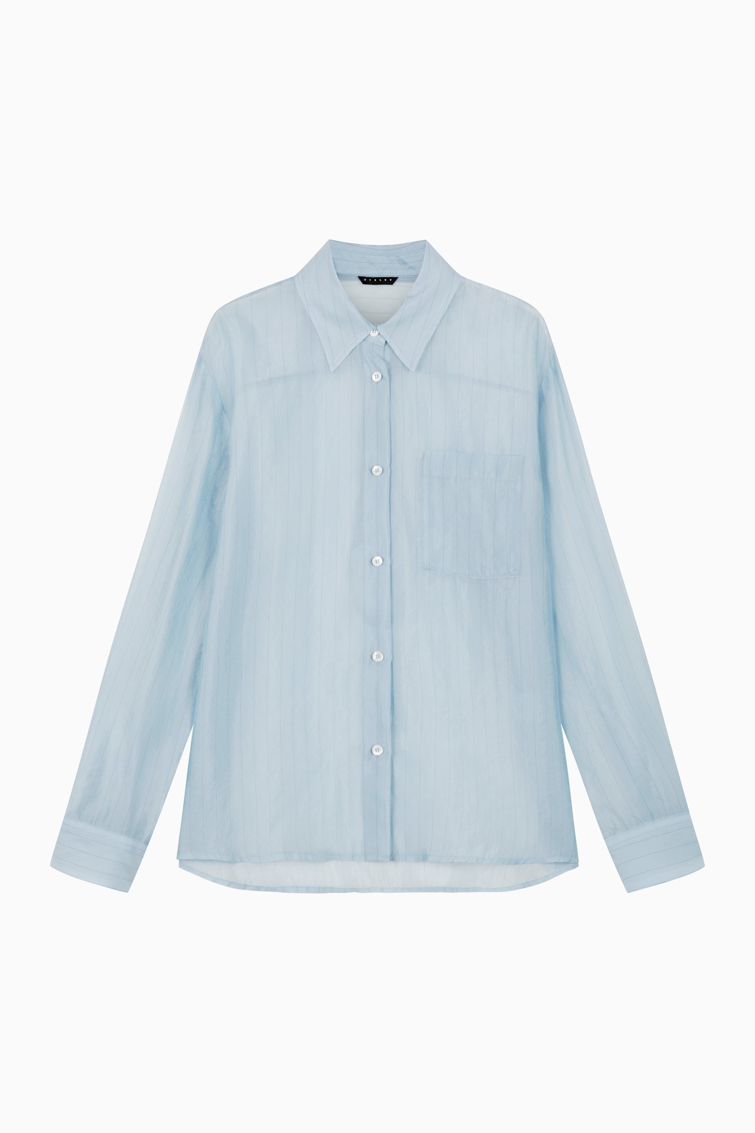 Camicia azzurra semi trasparente da donna azzurro | Sisley Outlet