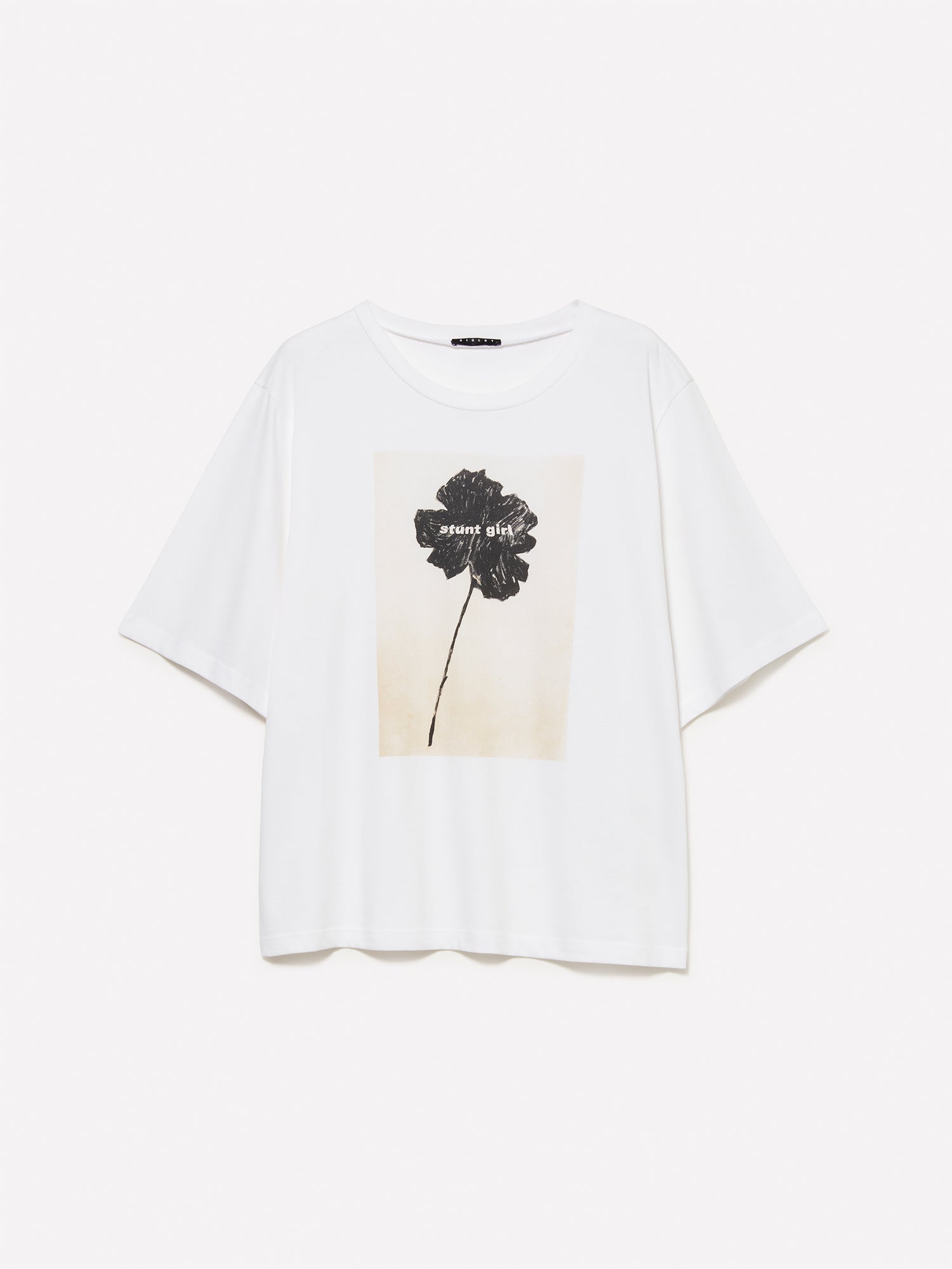 T-shirt con stampa fiore da donna bianco | Sisley Outlet