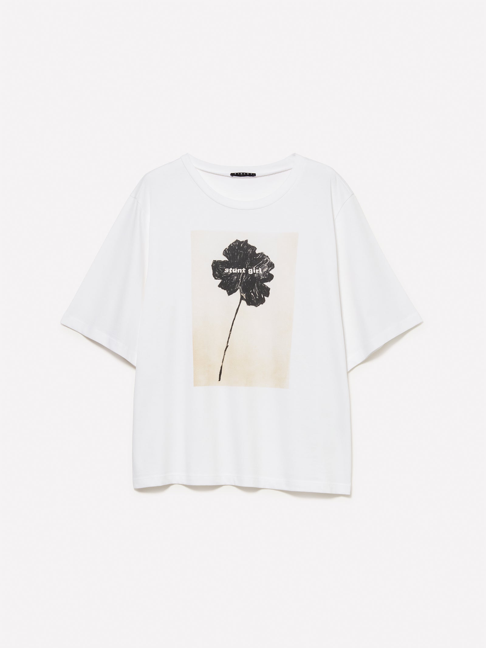 T-shirt con stampa fiore da donna bianco | Sisley Outlet