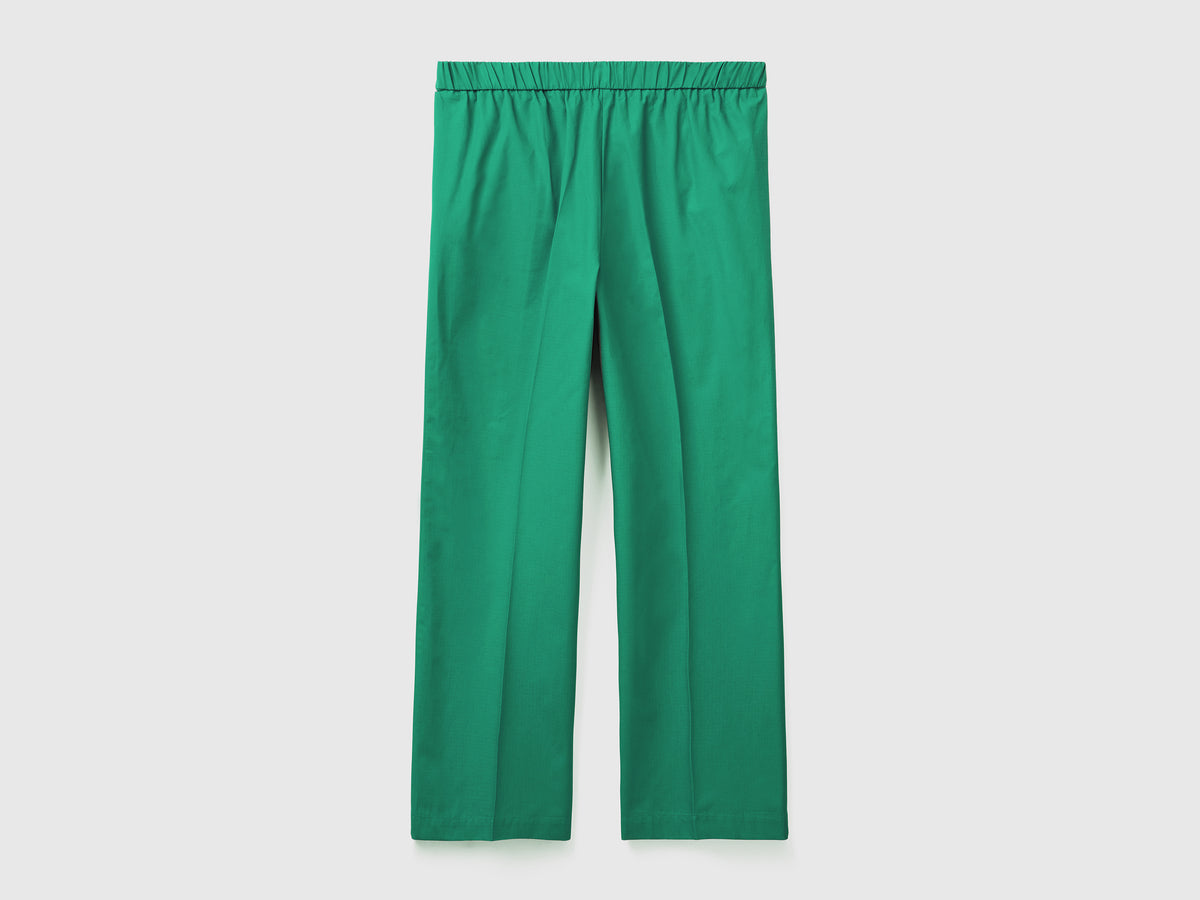 Pantaloni lunghi in puro cotone con gamba morbida