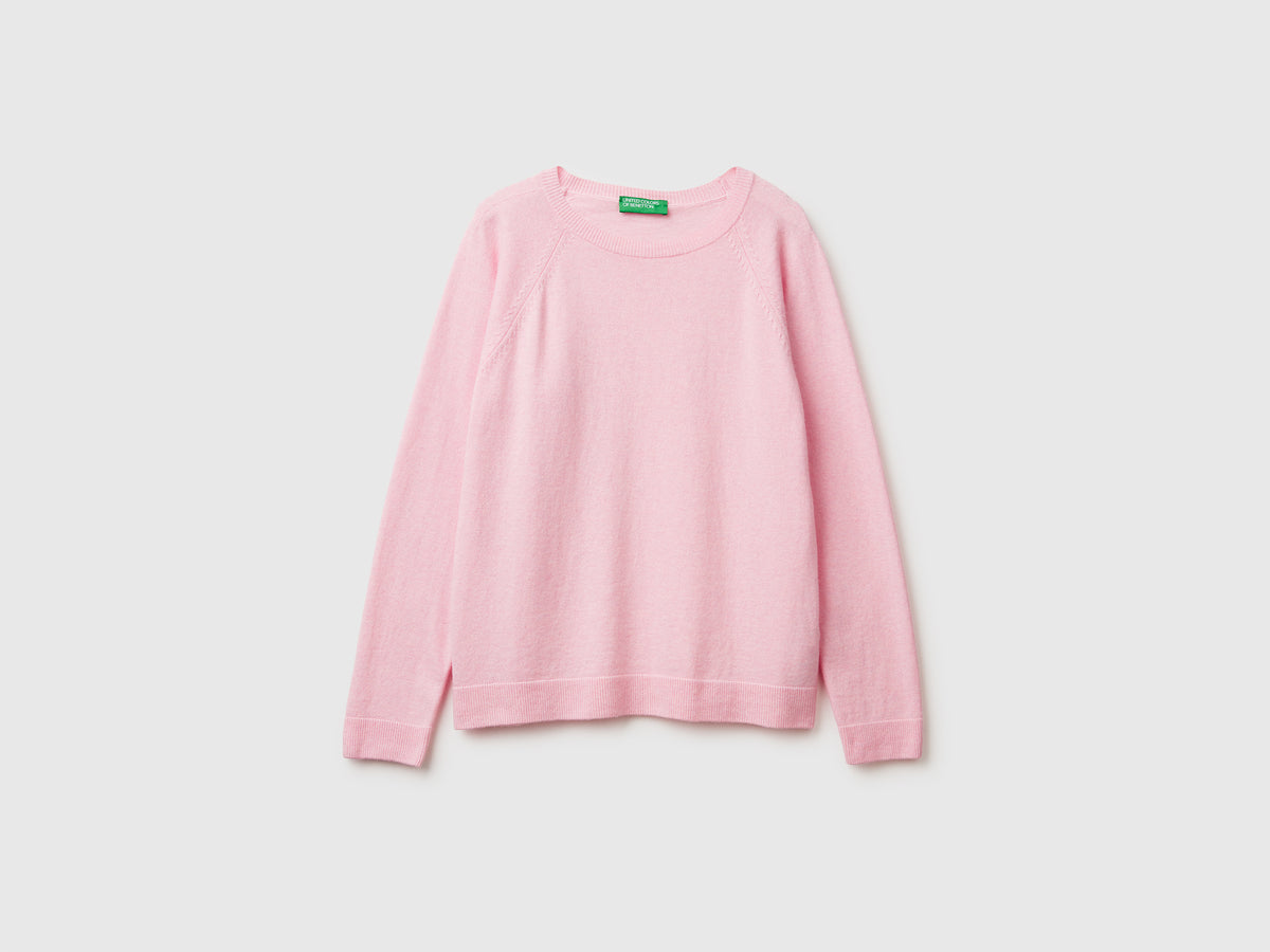 Maglia girocollo in misto lana e cashmere
