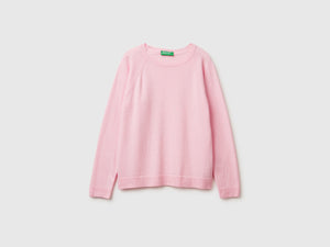 Maglia girocollo in misto lana e cashmere
