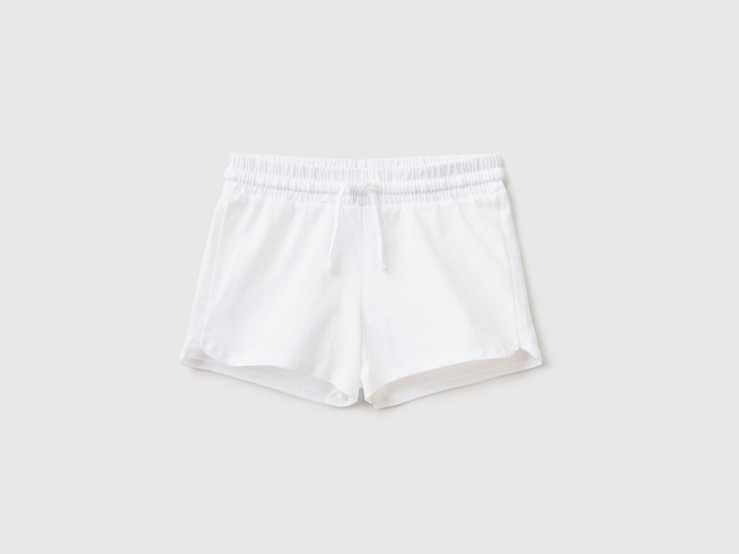 Shorts con coulisse in cotone bio da bimba bianco | Benetton Outlet