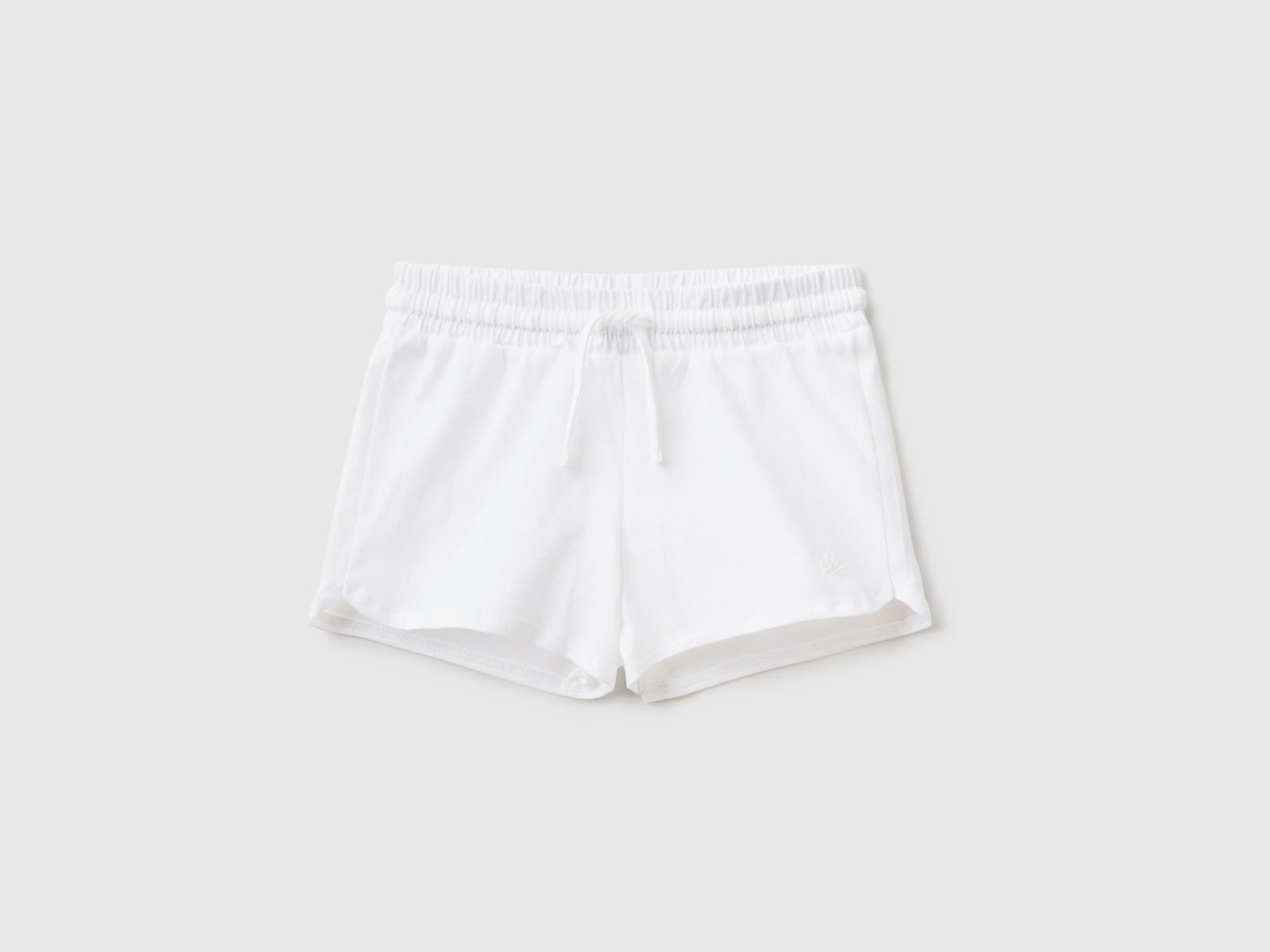 Shorts con coulisse in cotone bio da bimba bianco | Benetton Outlet