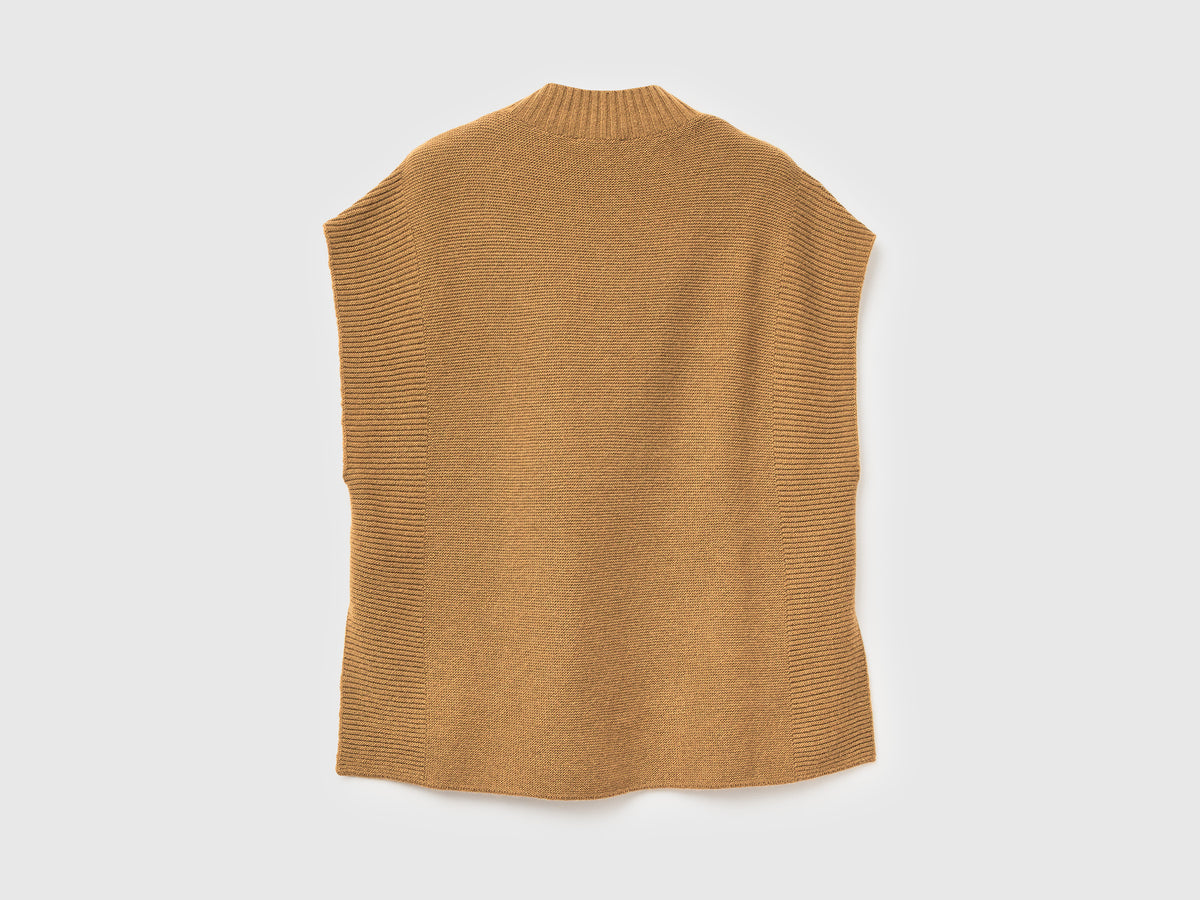 Gilet lupetto in misto lana