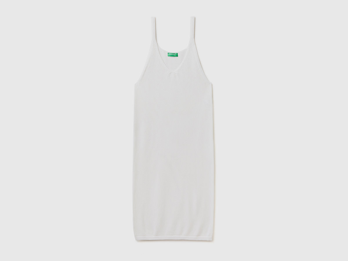 Vestito longuette da donna bianco | Benetton Outlet