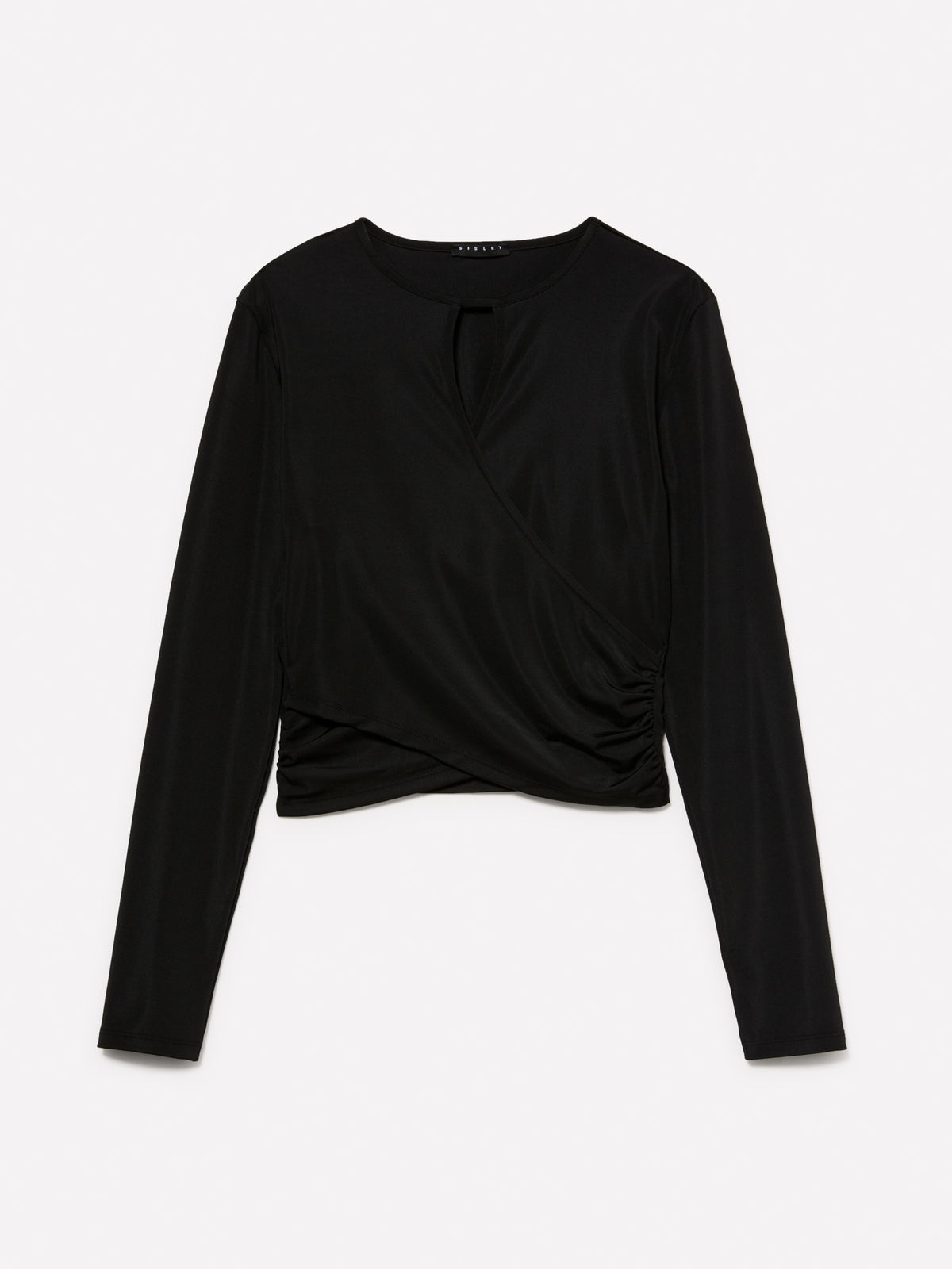 T-shirt cropped con drappeggio