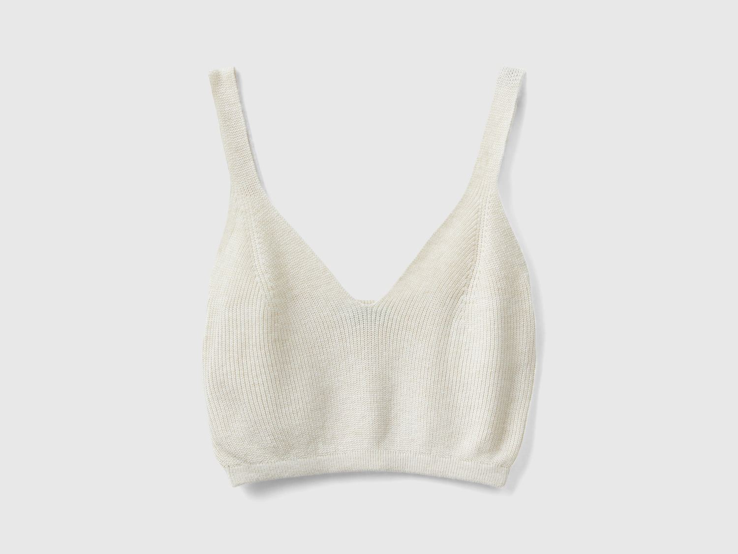 Top in misto cashmere da donna bianco panna | Benetton Outlet