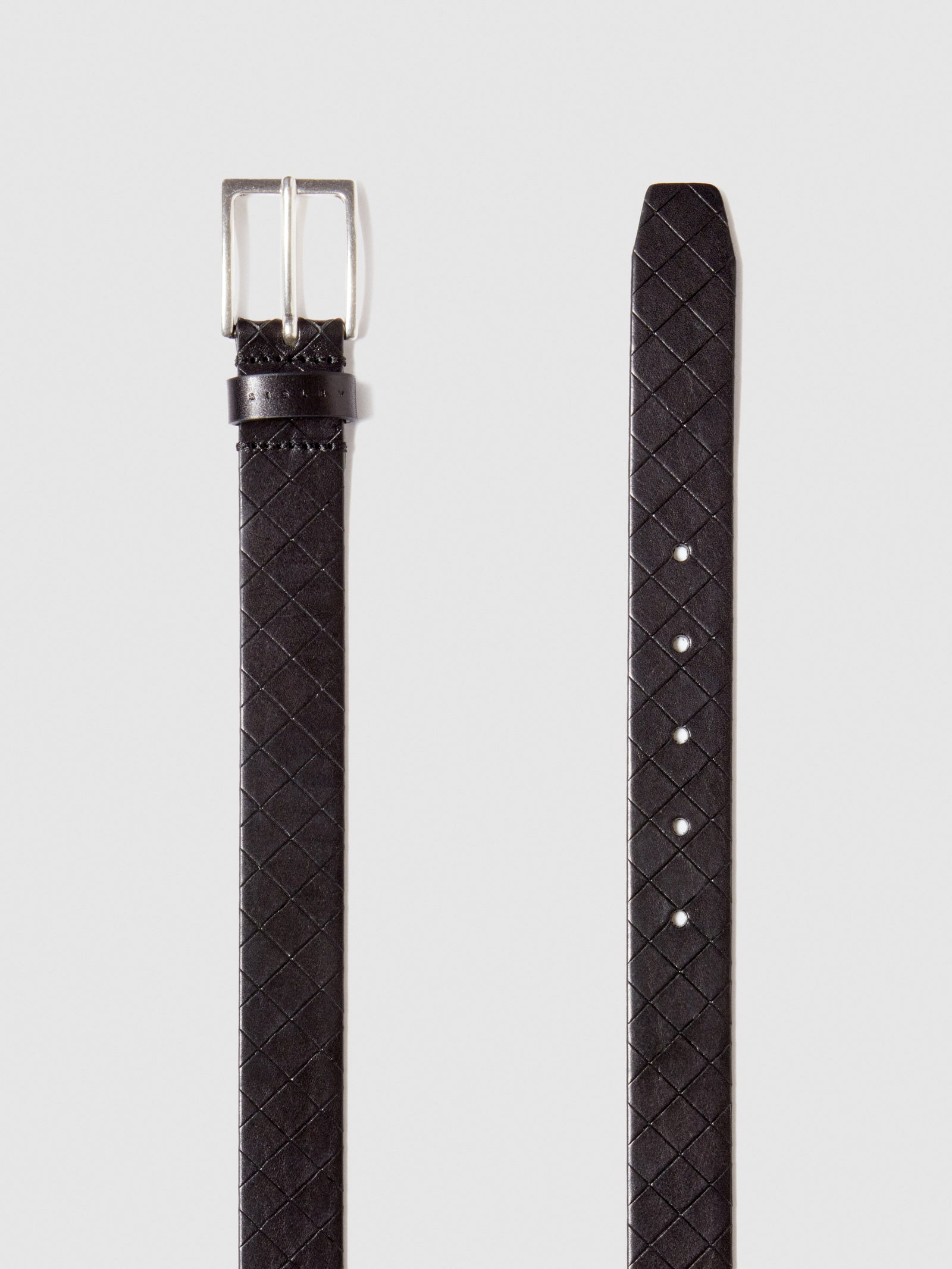Cintura in pelle con intreccio da uomo nero 2 | Sisley Outlet
