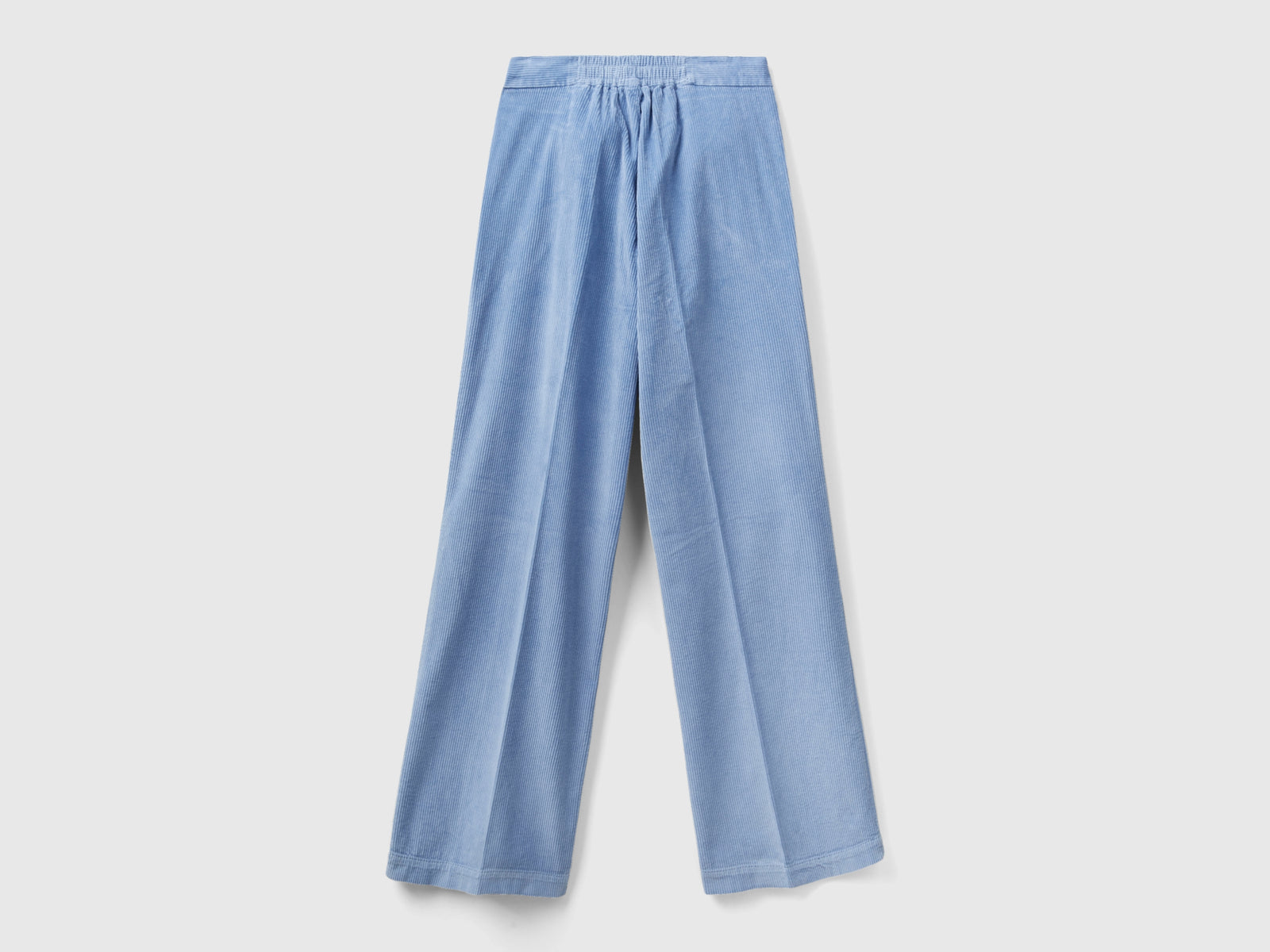Pantaloni ampi in velluto da donna celeste 2 | Benetton Outlet