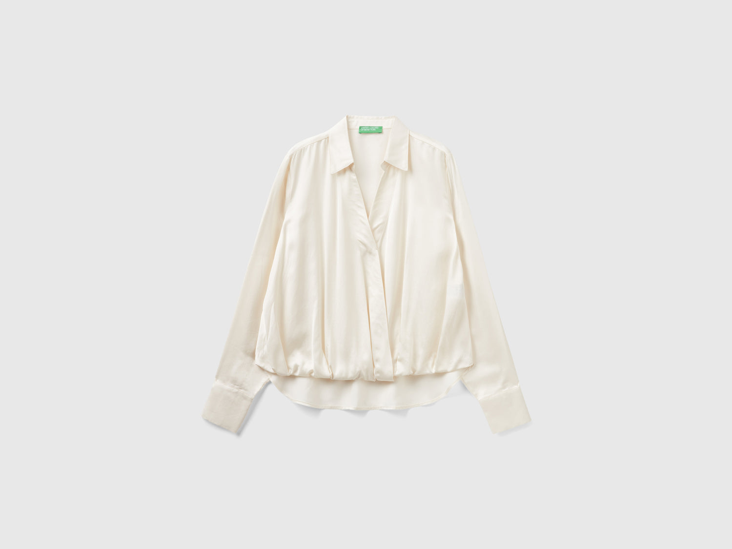 Blusa in misto viscosa e Modal da donna bianco panna | Benetton Outlet