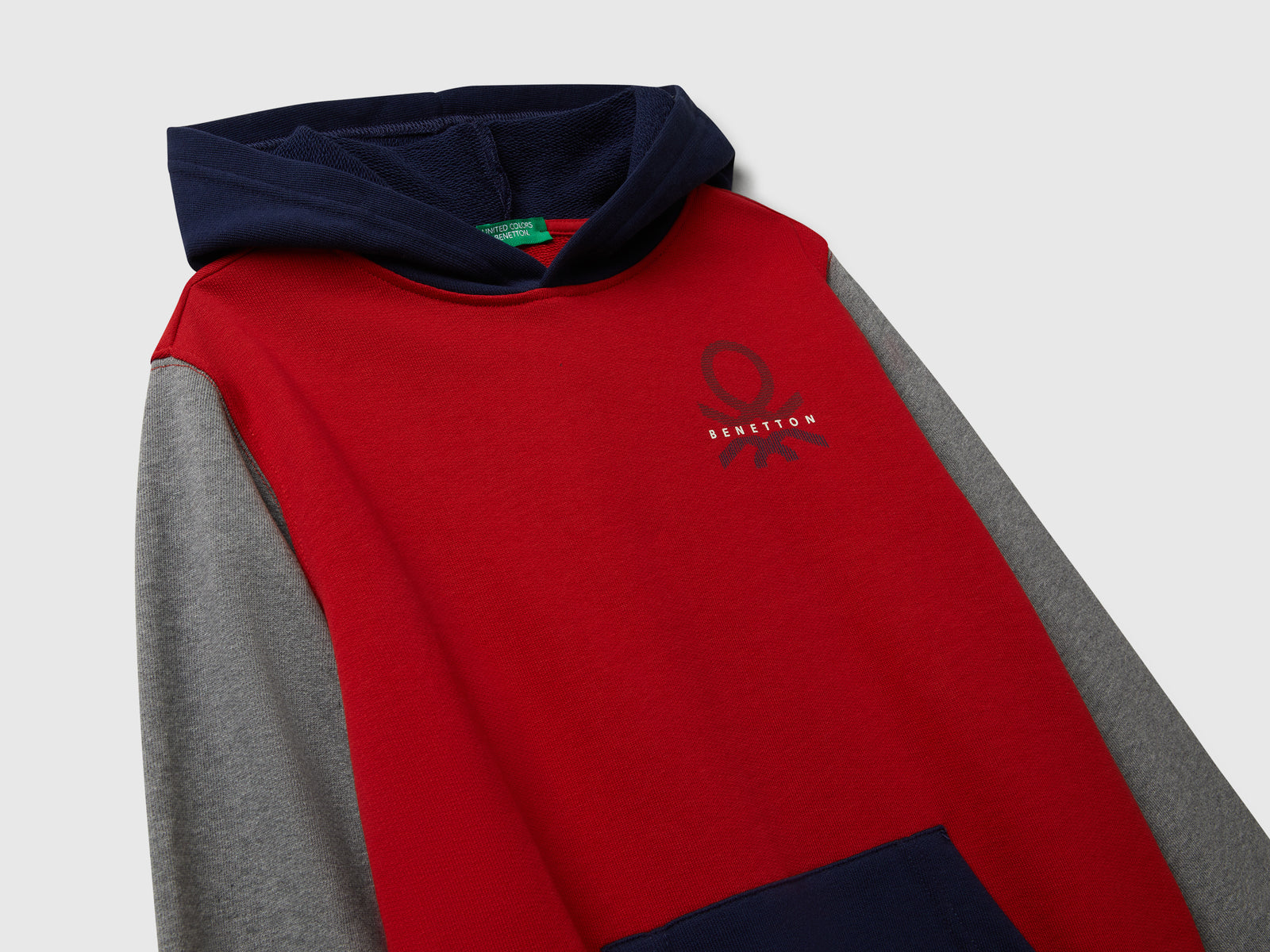 Felpa con cappuccio in cotone da bambino rosso 3 | Benetton Outlet