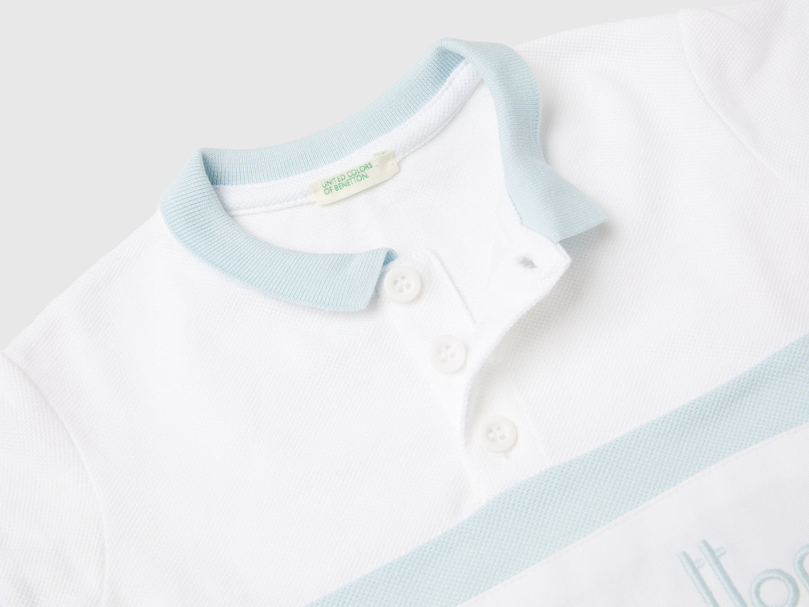 Polo in cotone bio da neonato bianco 3 | Benetton Outlet